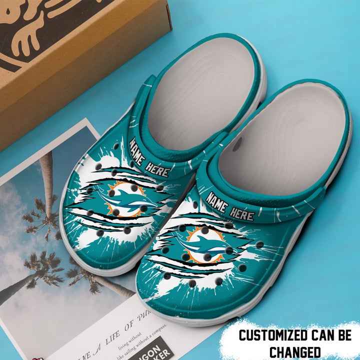 Miami Dolphins Personalized Limited Clog BG257
