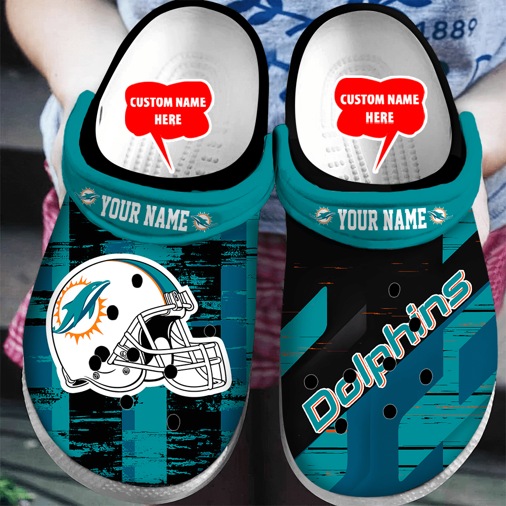 Miami Dolphins Personalized Limited Clog BGCR419