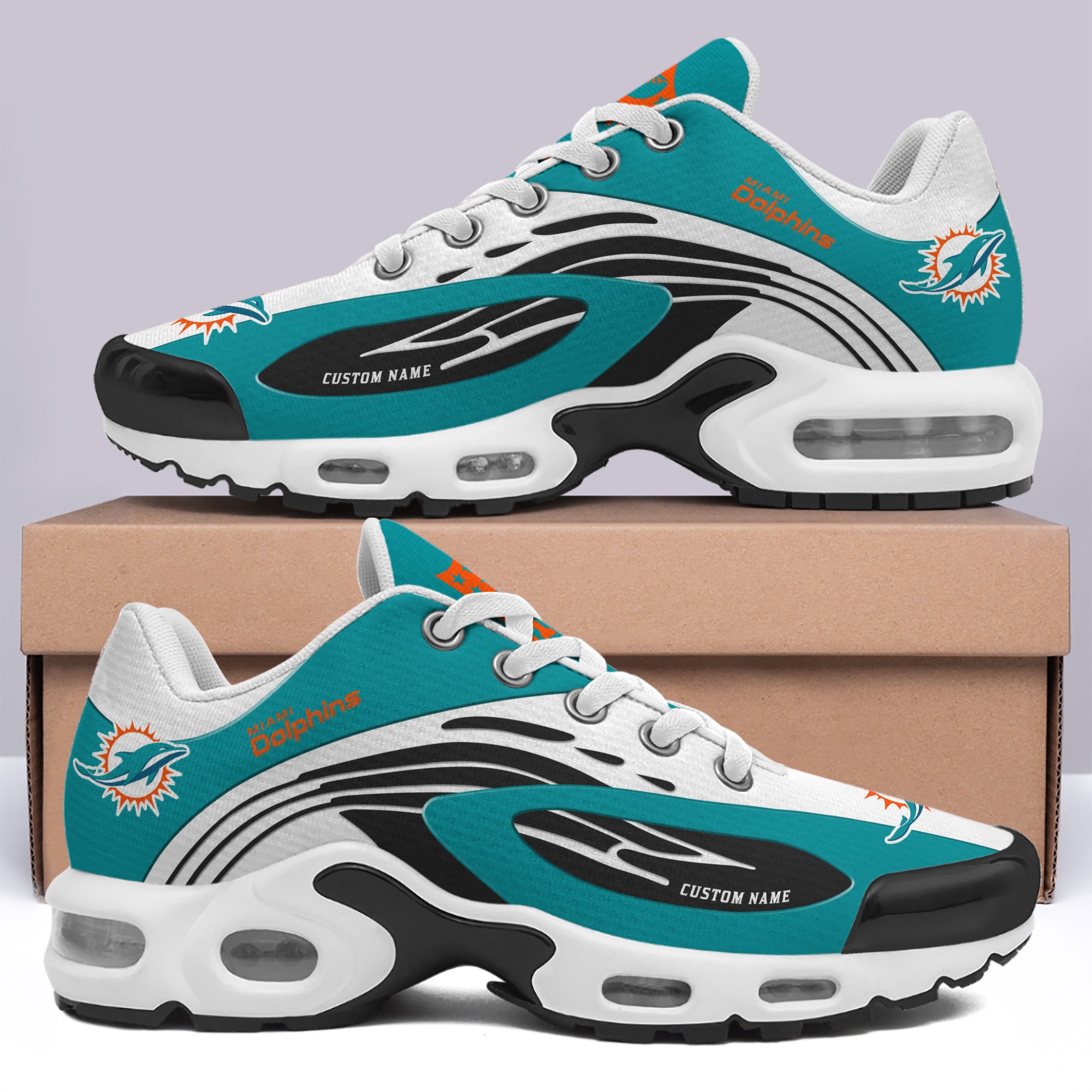 Miami Dolphins TN Shoes 2025 Version Custom Your Name, Football Team Shoes, Football Lover Gifts