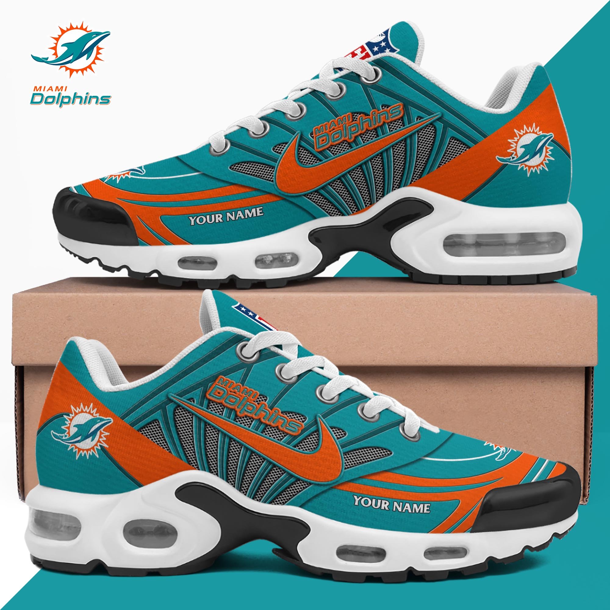 Miami Dolphins TN Shoes 2025 Version Custom Your Name, Shoes For Sport Fans, Gift For Fans