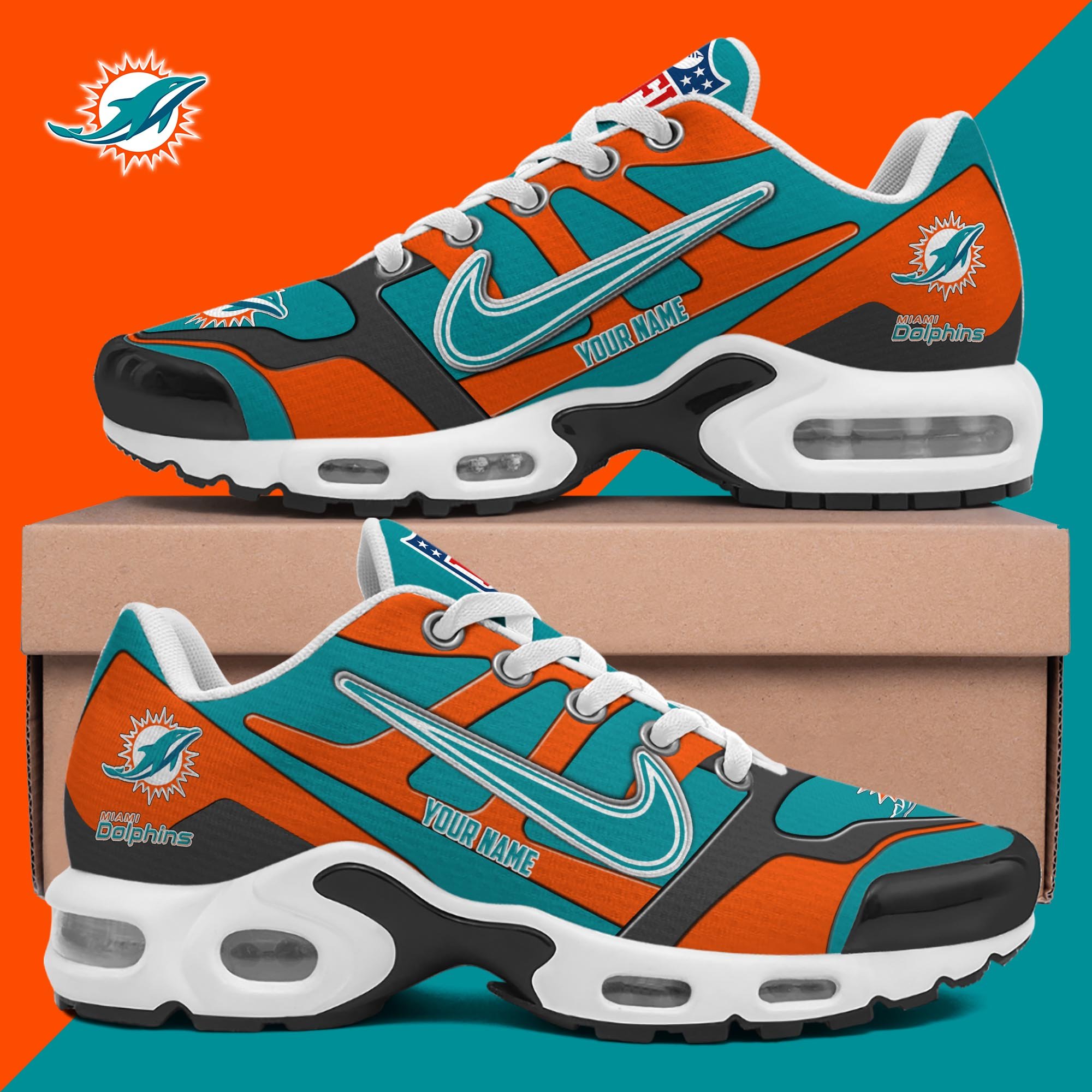 Miami Dolphins TN Shoes Custom Your Name, Shoes For Sport Fans, Gift For Fans