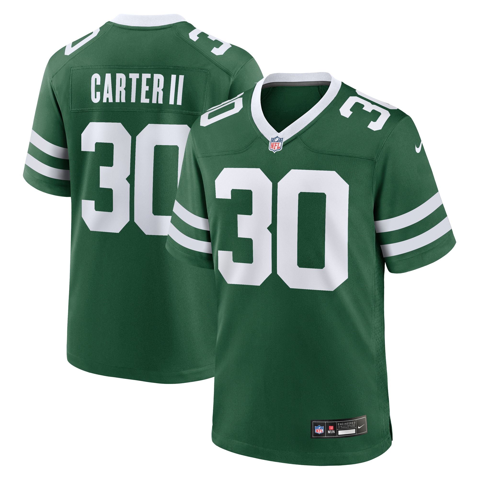 Michael Carter II New York Jets Nike Team Game Jersey   Legacy Green