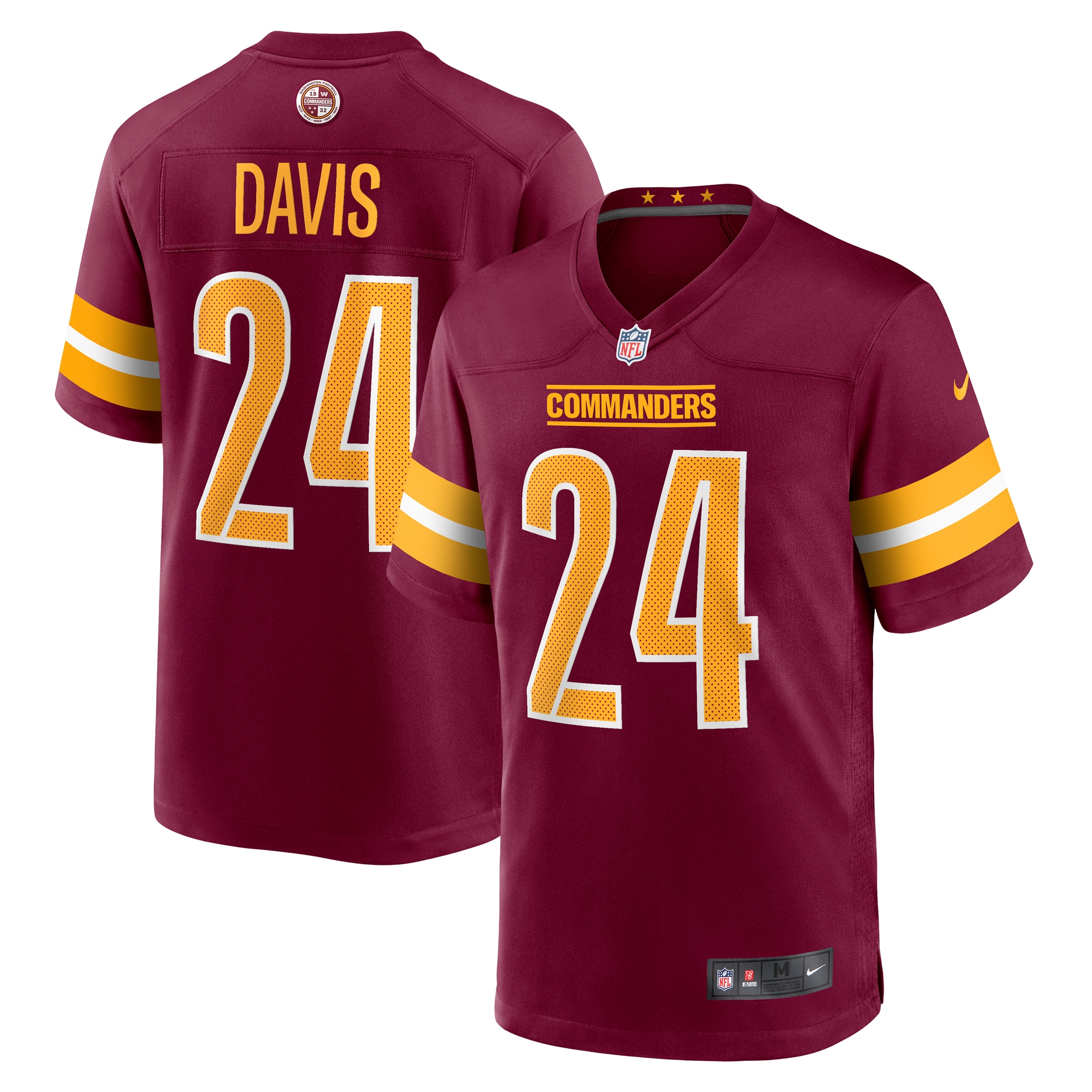 Michael Davis Washington Commanders Nike Game Jersey   Burgundy