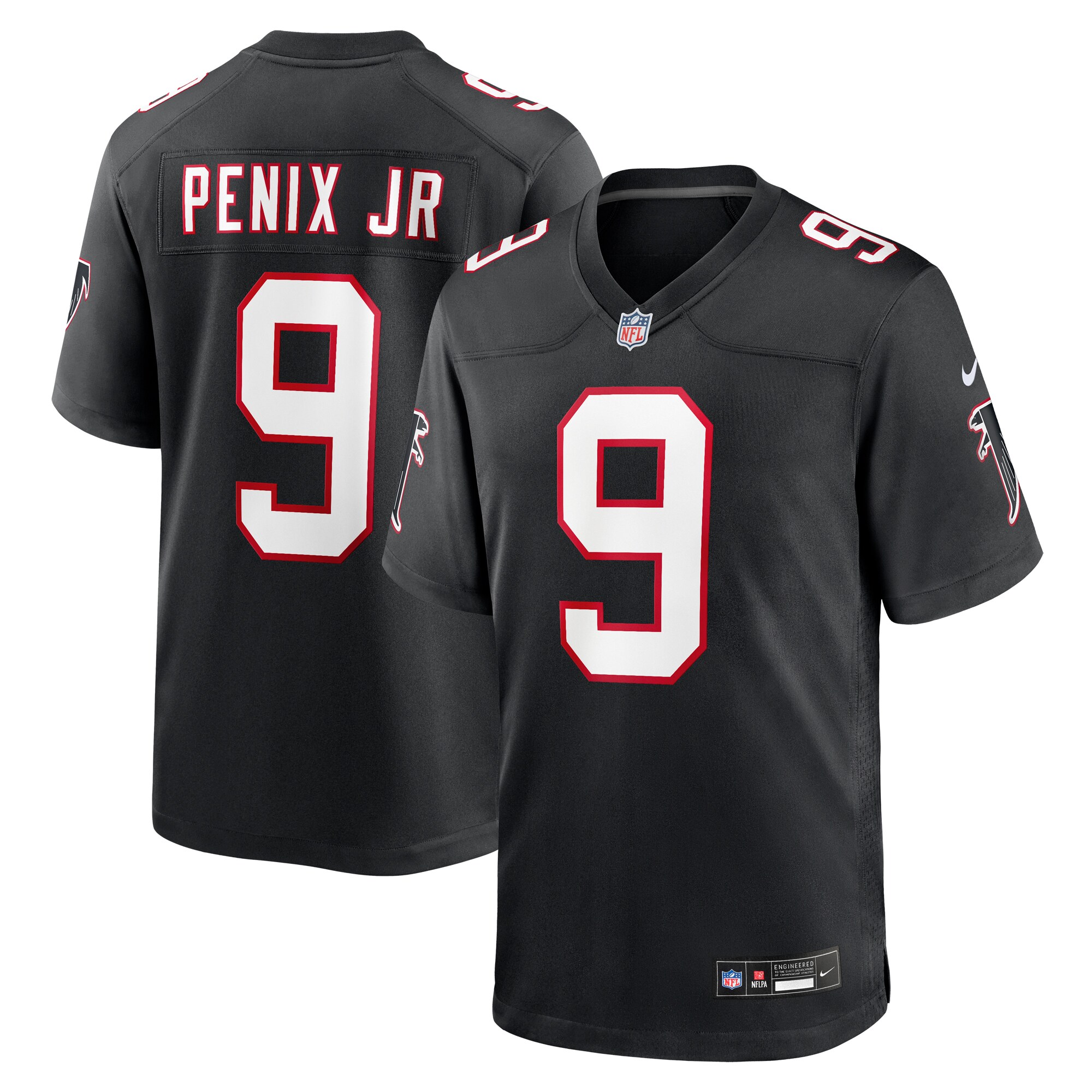 Michael Penix Jr Atlanta Falcons Nike Throwback Game Jersey   Black