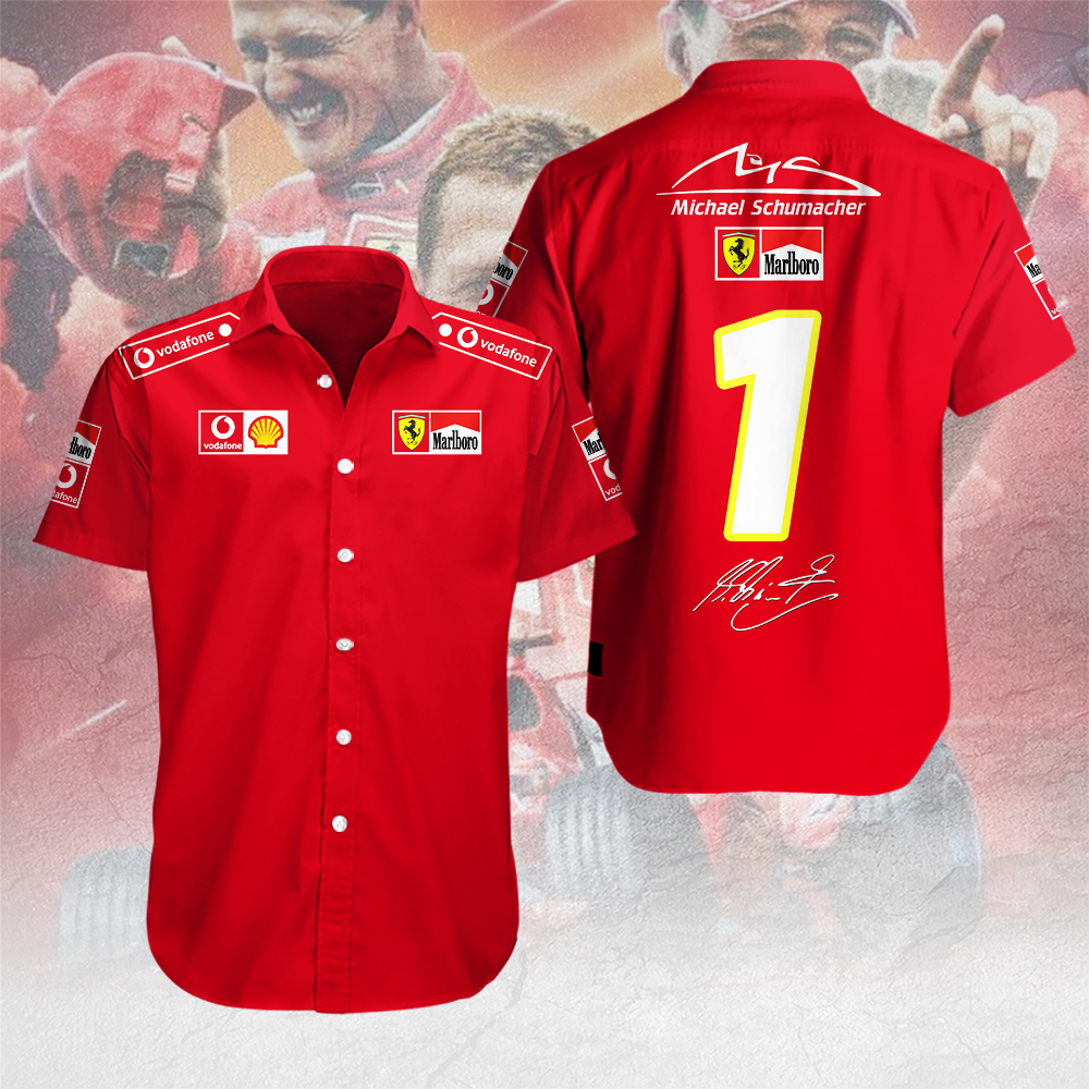 Michael Schumacher X Scuderia Ferrari F1 Racing Hawaiian Shirt Gifts For Fans