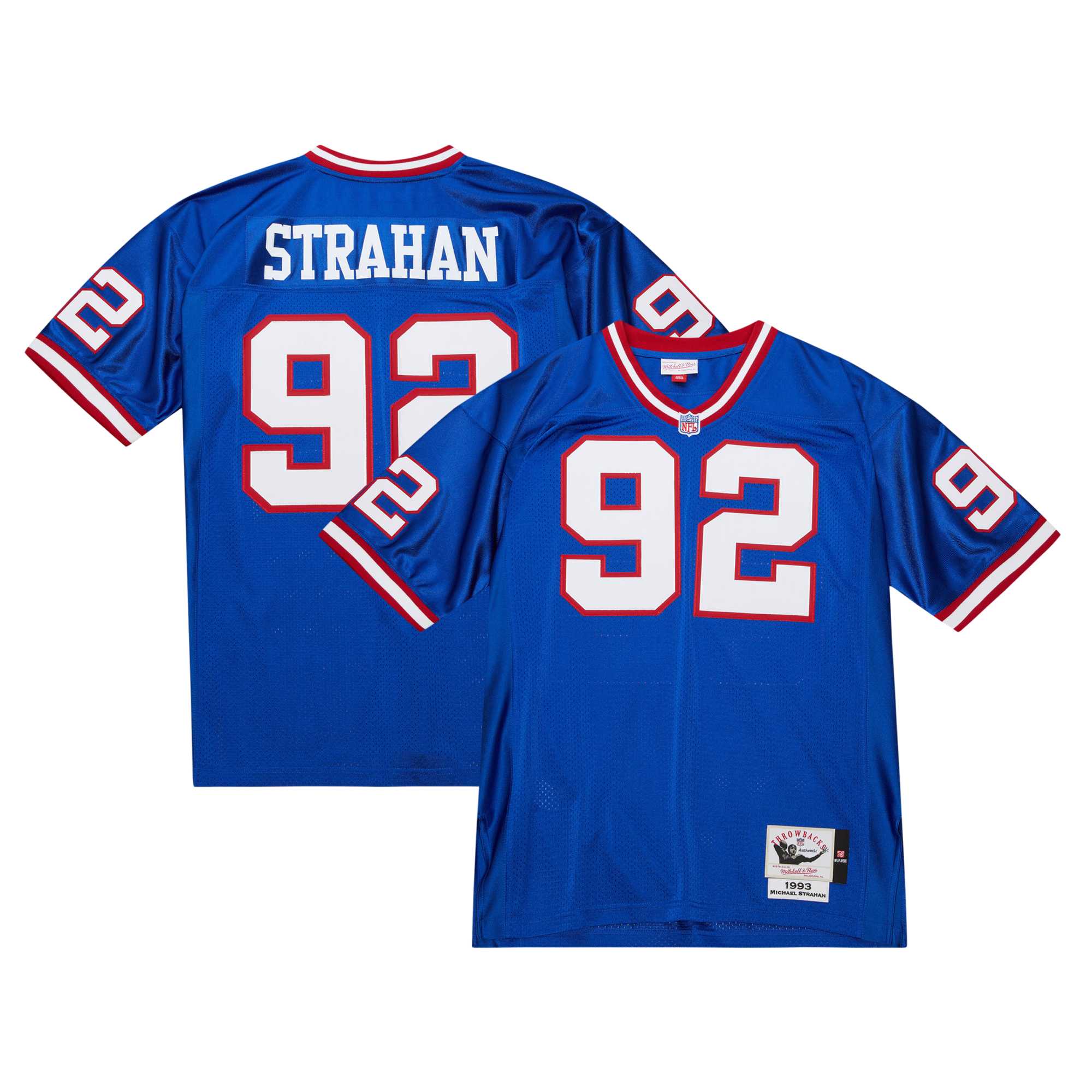Michael Strahan New York Giants 1993 Mitchell  Ness Authentic Throwback Retired Player Jersey   Royal