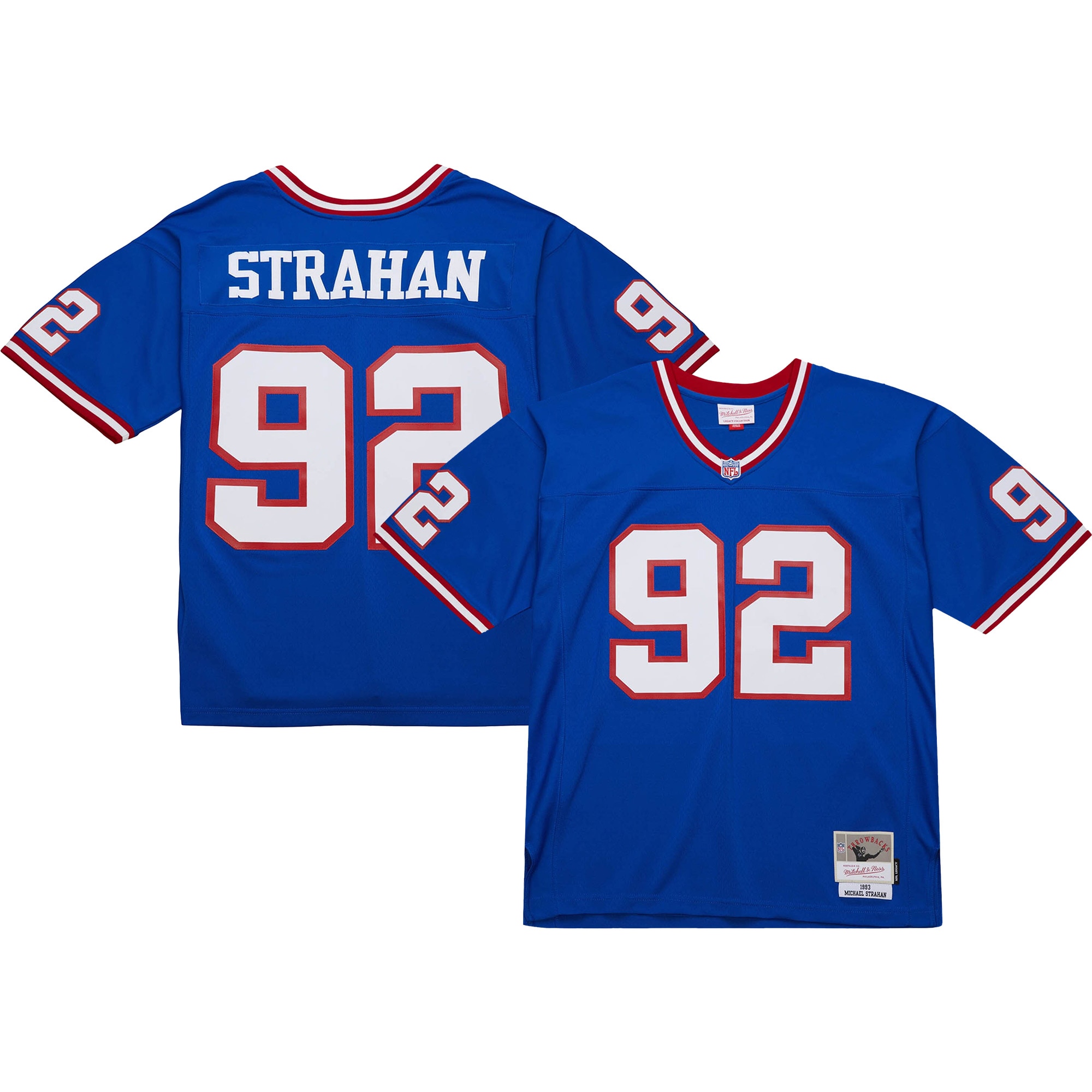 Michael Strahan New York Giants Mitchell  Ness Big  Tall 1993 Retired Player Replica Jersey   Royal