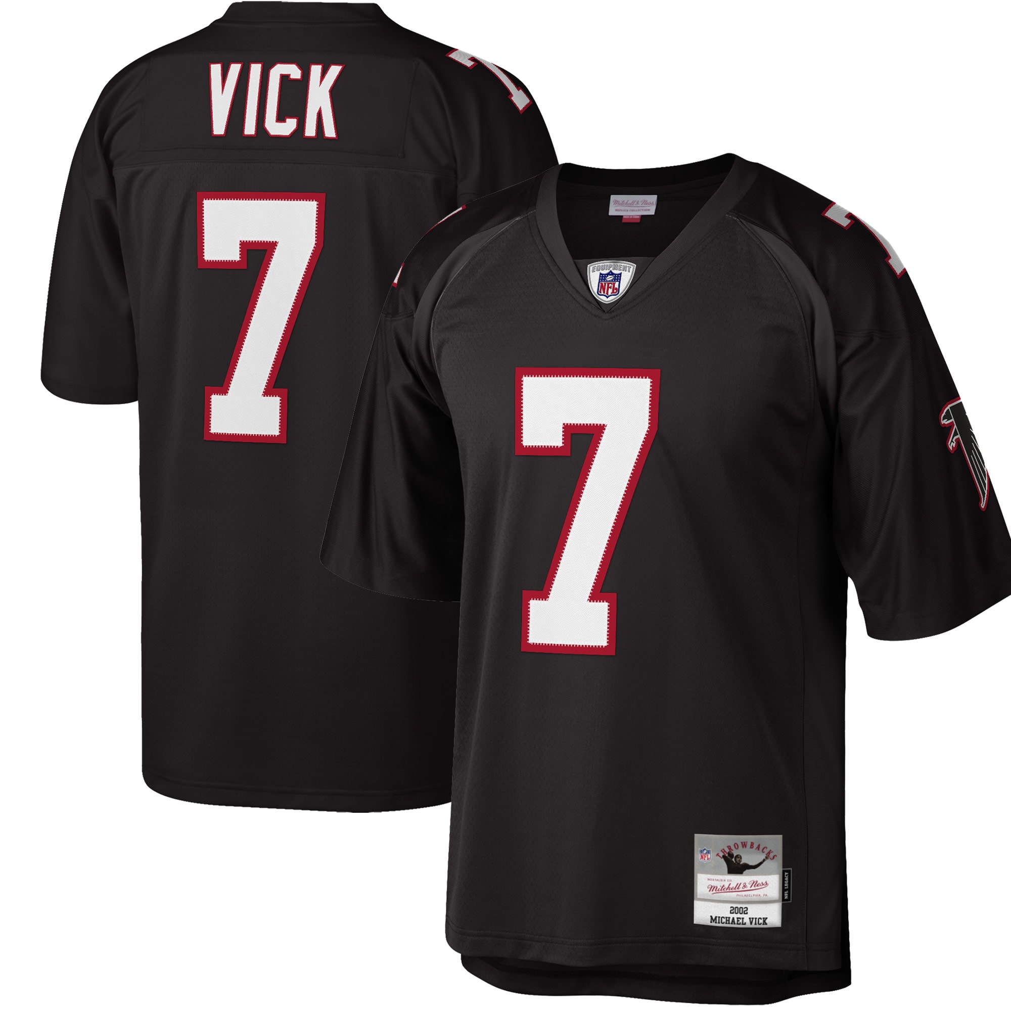 Michael Vick Atlanta Falcons Mitchell  Ness Big  Tall 2002 Retired Player Replica Jersey   Black