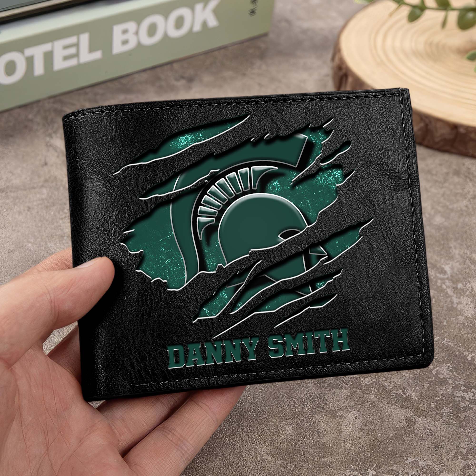Michigan State Spartans Men Wallet Custom Your Name, Football Team Men Wallet For Fans, Gifts For Football Lovers
