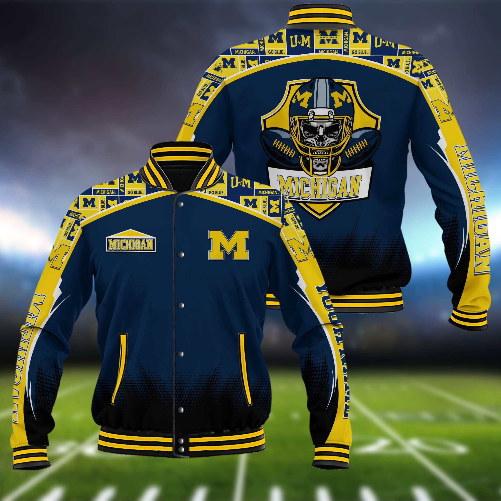 Michigan Wolverines Baseball Jacket Custom Name, Sport Team Jacket, Sport Gifts 