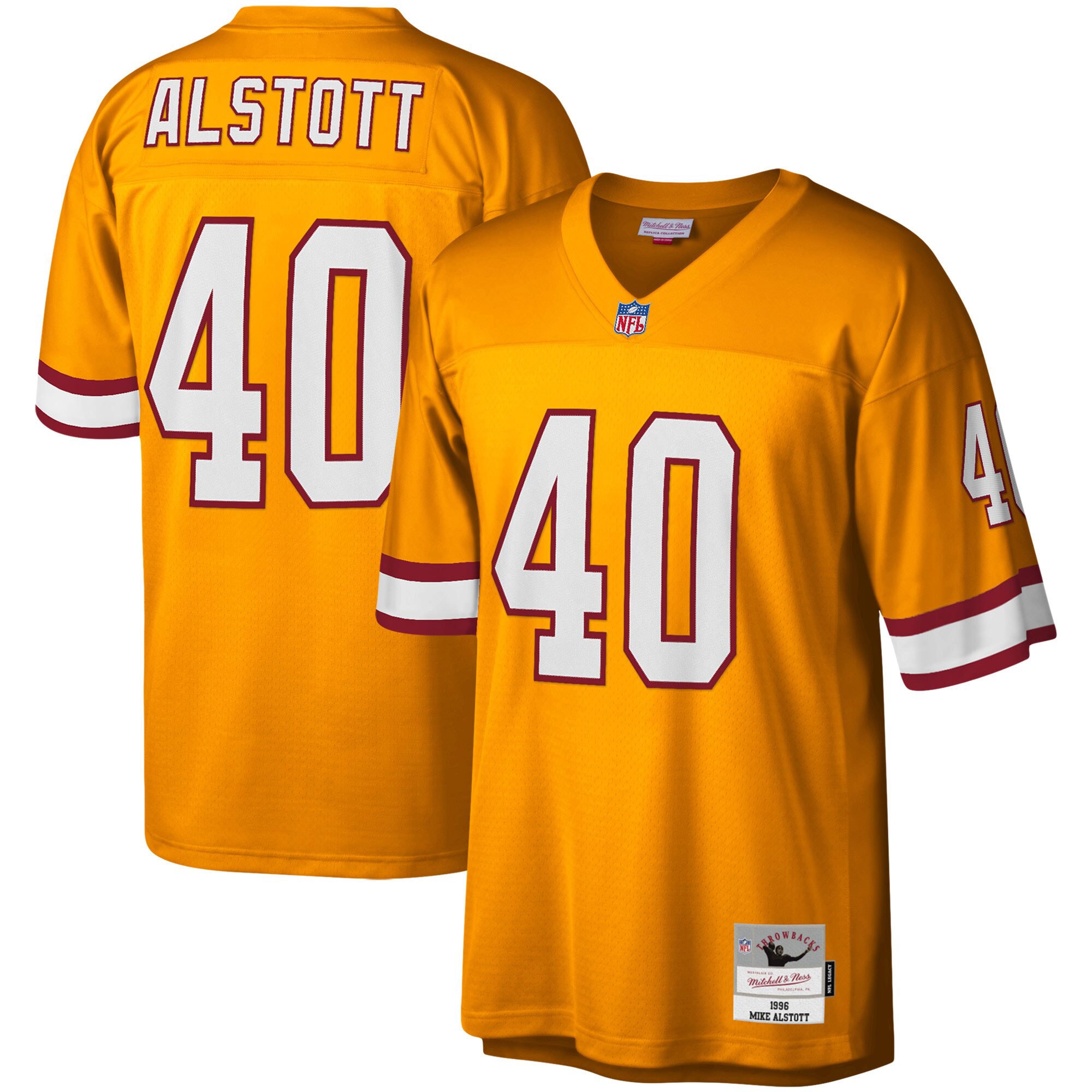 Mike Alstott Tampa Bay Buccaneers Mitchell  Ness Big  Tall 1996 Retired Player Replica Jersey   Orange
