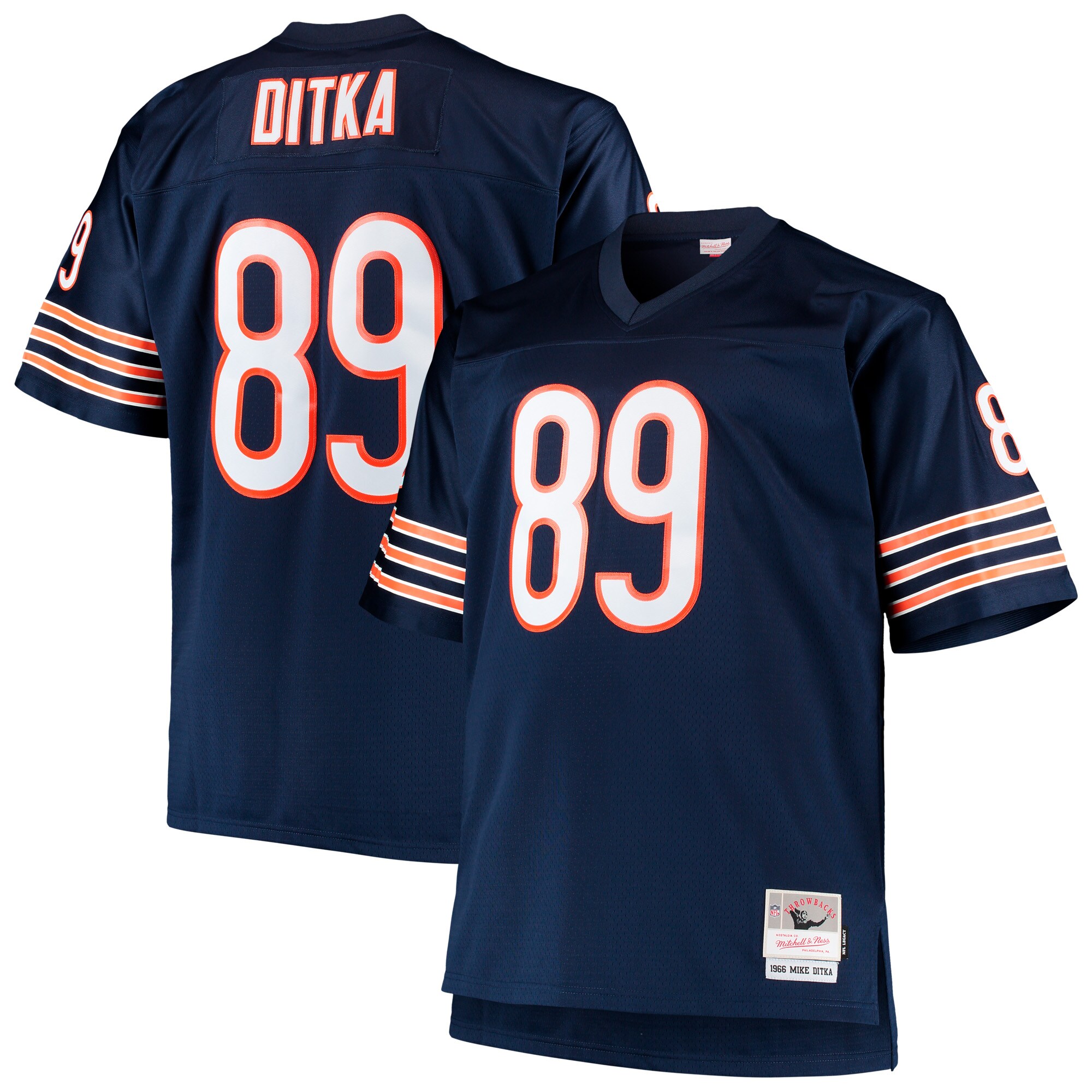 Mike Ditka Chicago Bears Mitchell  Ness Big  Tall 1966 Retired Player Replica Jersey   Navy