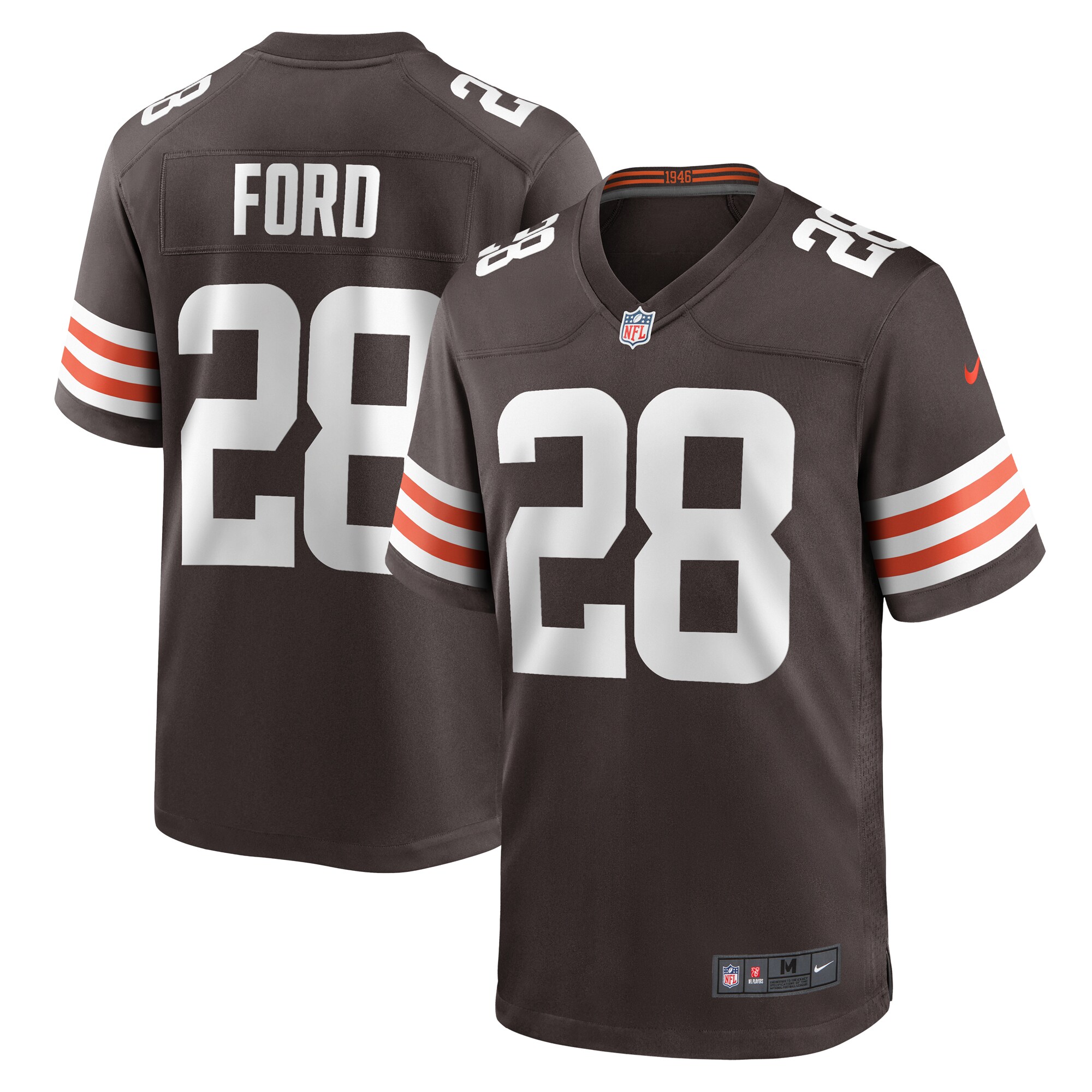 Mike Ford Cleveland Browns Nike Team Game Jersey   Brown