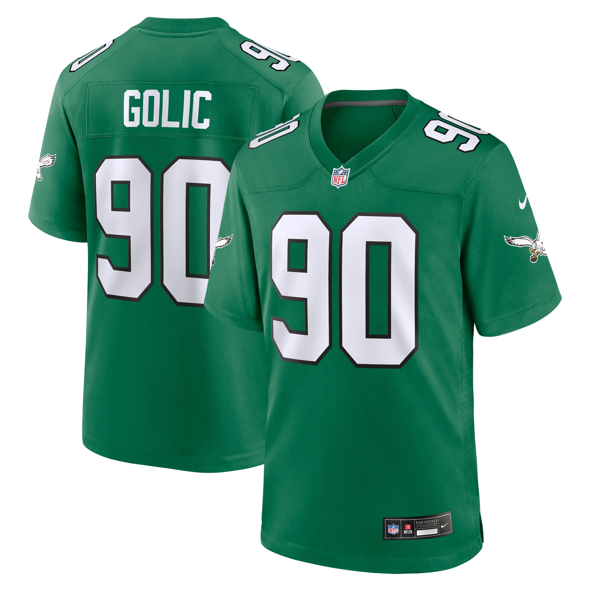 Mike Golic Philadelphia Eagles Nike Alternate Game Jersey   Kelly Green
