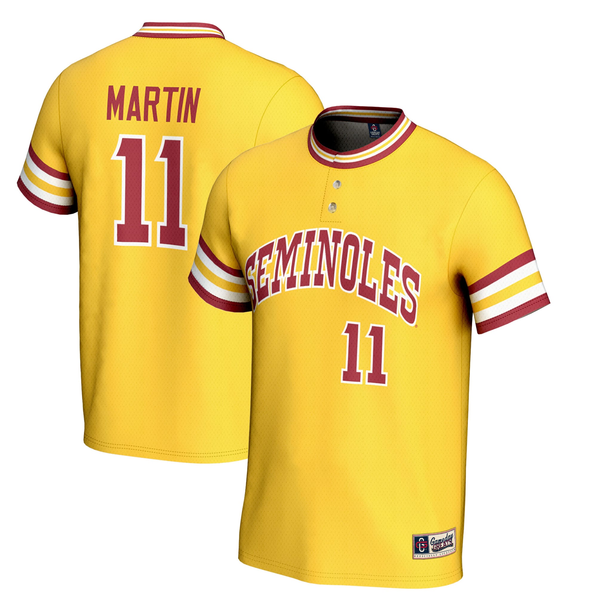 Mike Martin Florida State Seminoles Gameday Greats Unisex Lightweight Baseball Jersey - Gold