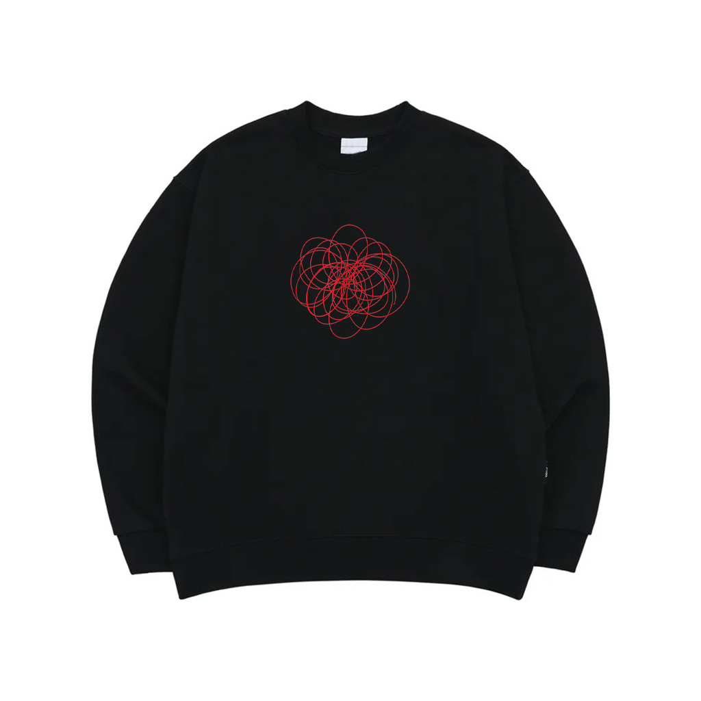 Minimalist Floral Illustration With Red Line Sweatshirt