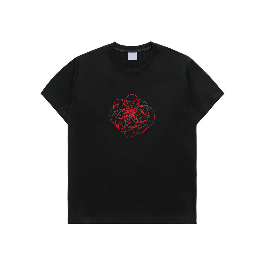 Minimalist Floral Illustration With Red Line T-Shirt