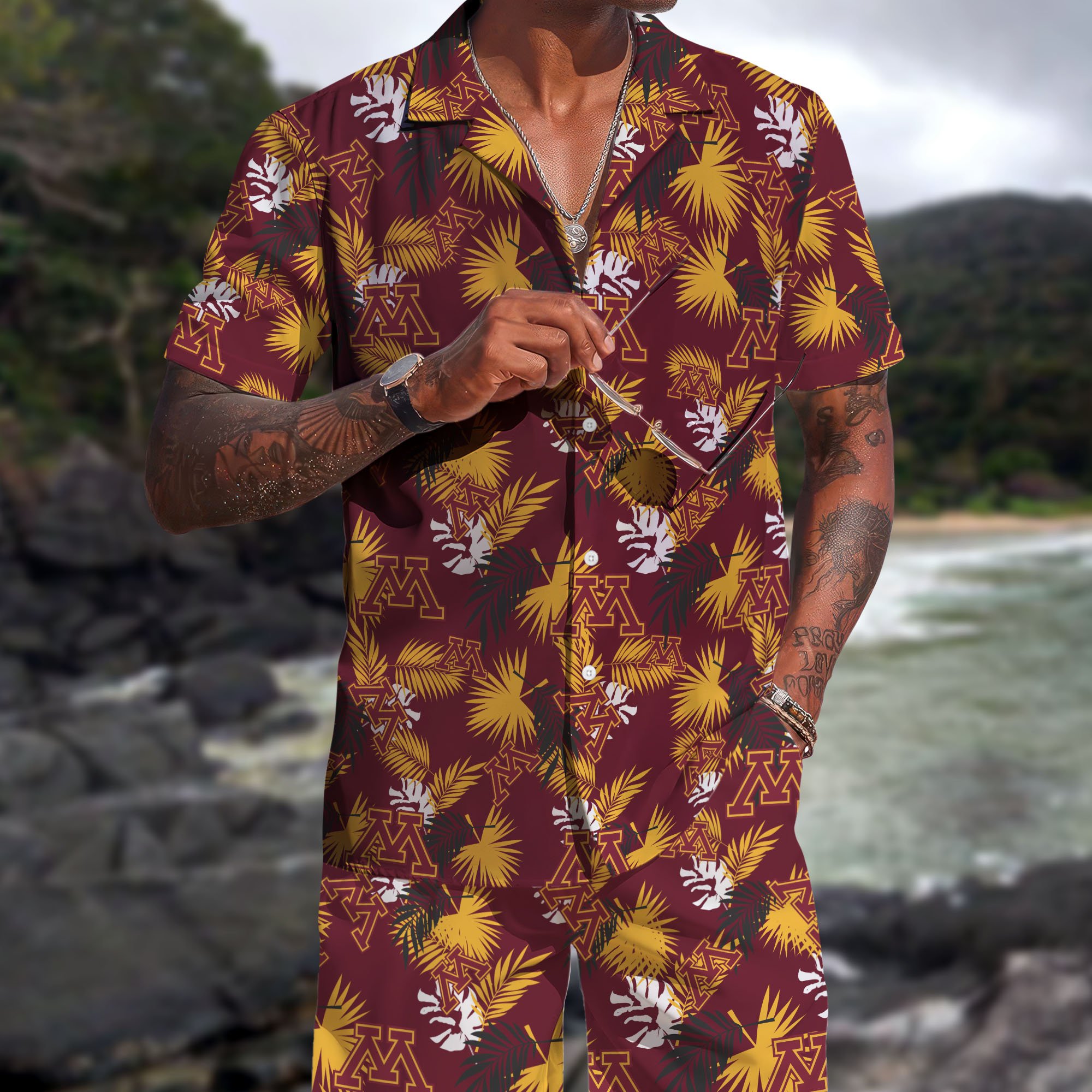 Minnesota Golden Gophers Hawaiian Shorts Set 2025 Version, Hawaiian Shirts, Sports Shorts, Gifts For Fan