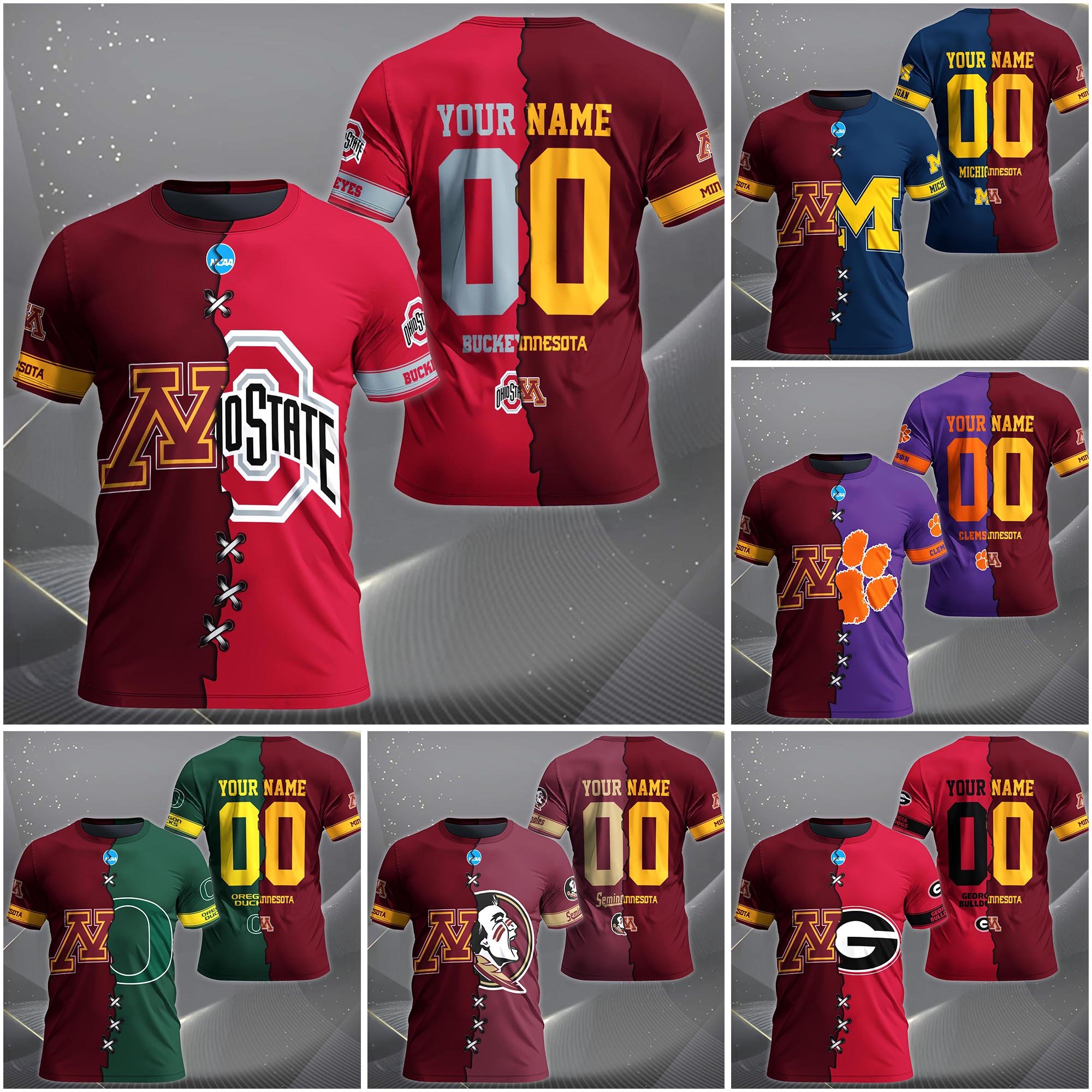 Minnesota Golden Gophers House Divided T-Shirt Custom Name 2025 Version, Year And Team, Sport Shirts For Fan