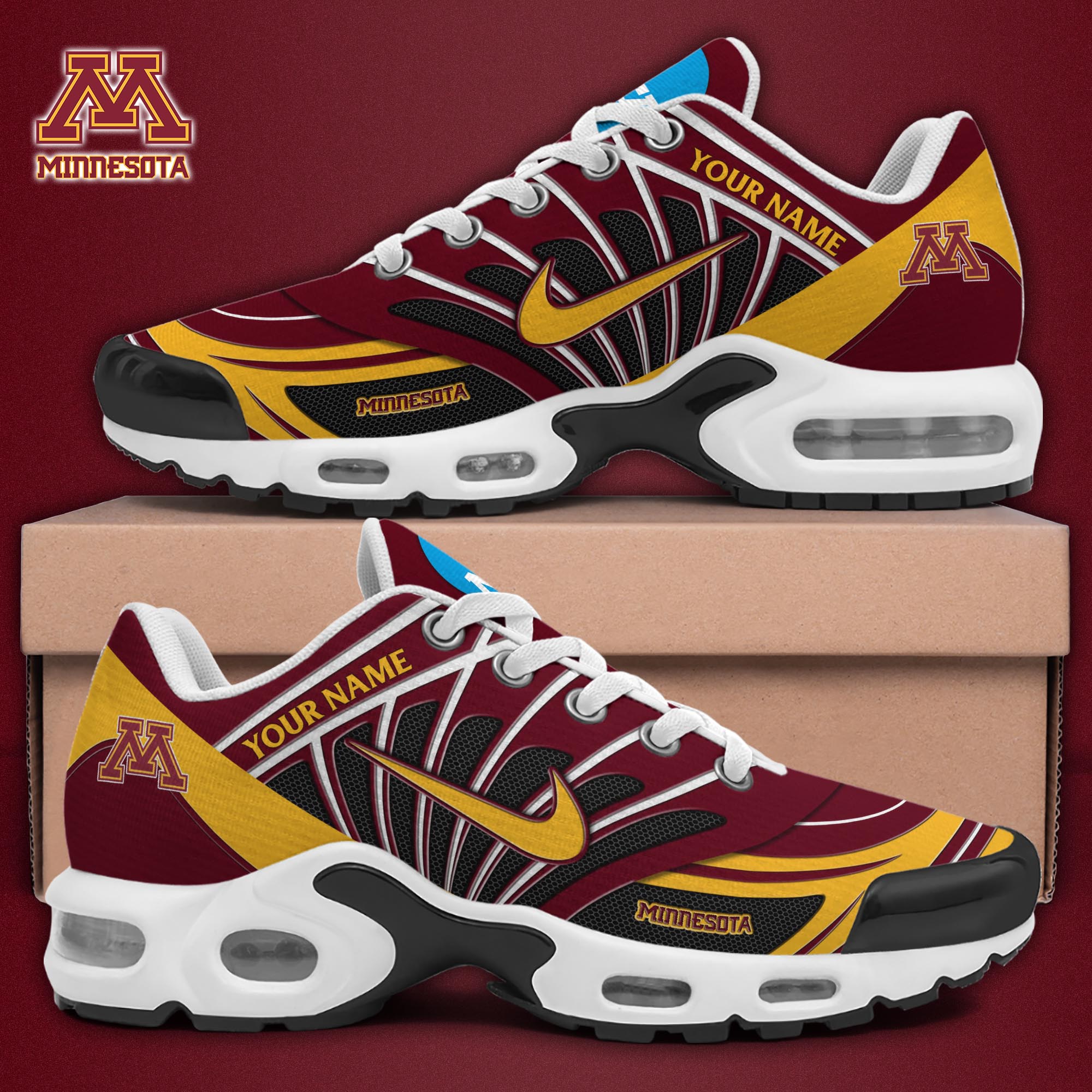 Minnesota Golden Gophers TN Shoes 2025 Version Custom Name, Sport Shoes For Fan, Fan Gifts