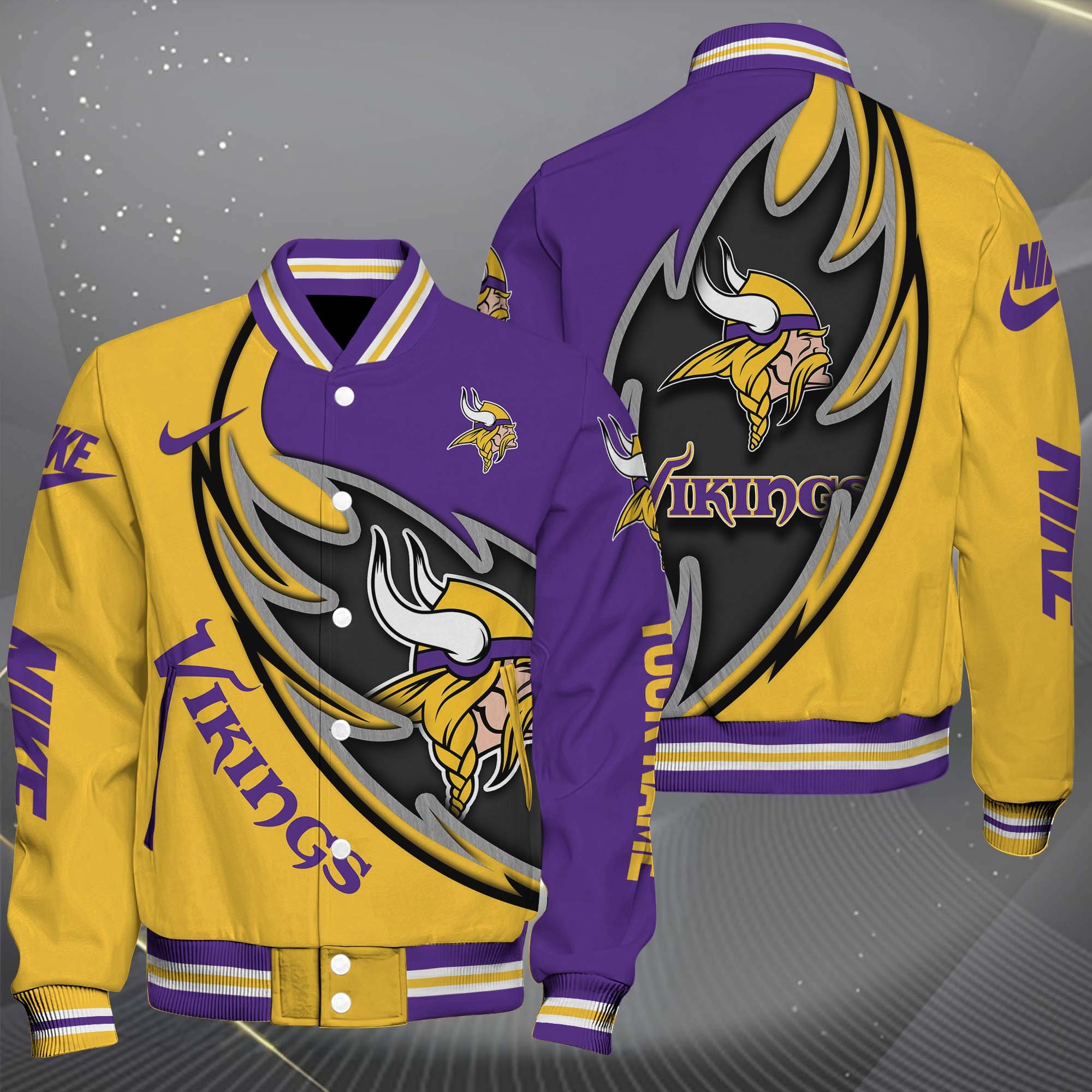 Minnesota Vikings Baseball Jacket, Sport Jacket Custom You Name, Football Fan Gifts 