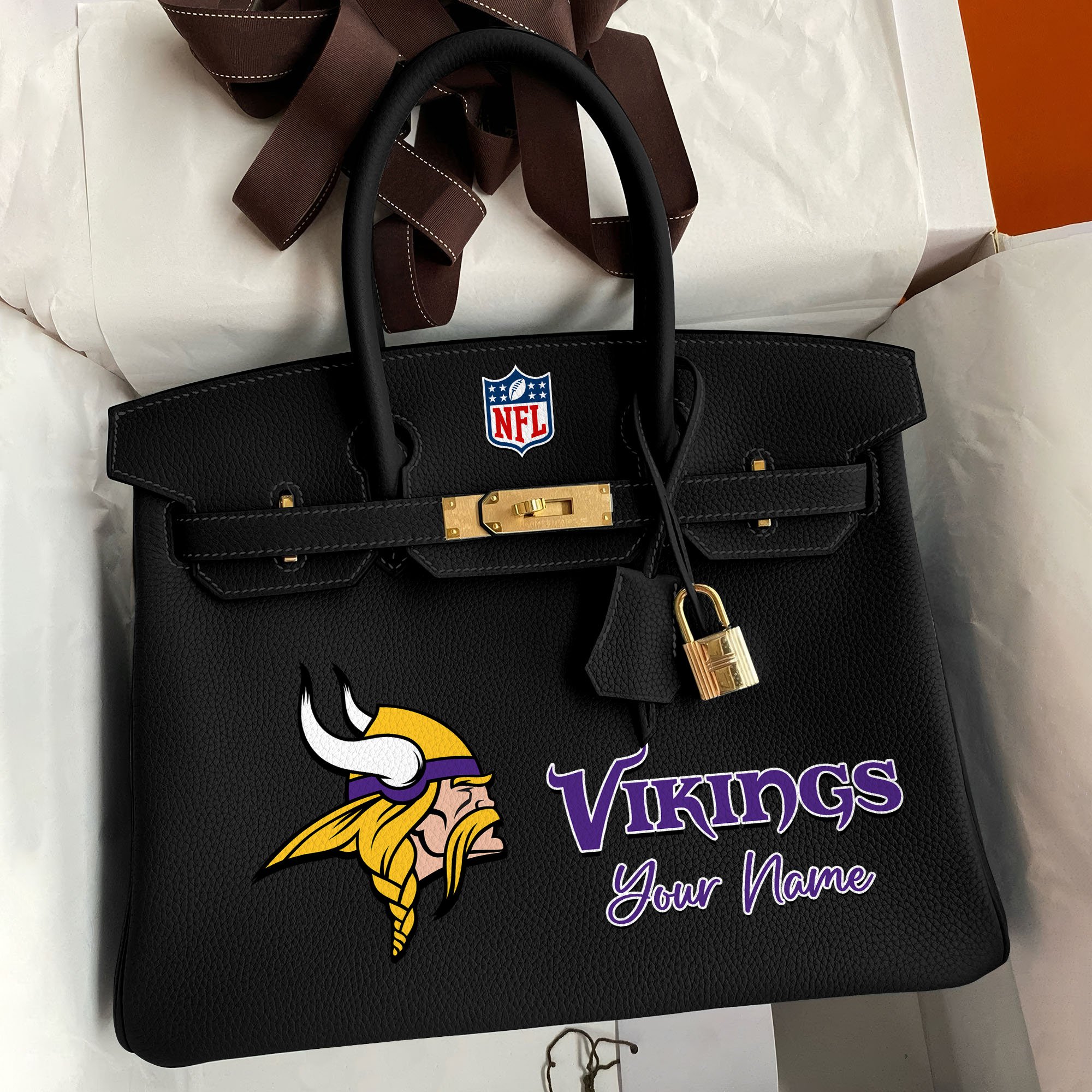 Minnesota Vikings Deluxe Handbag For Women Custom Your Name 2025 Versions, Sport Deluxe Handbag