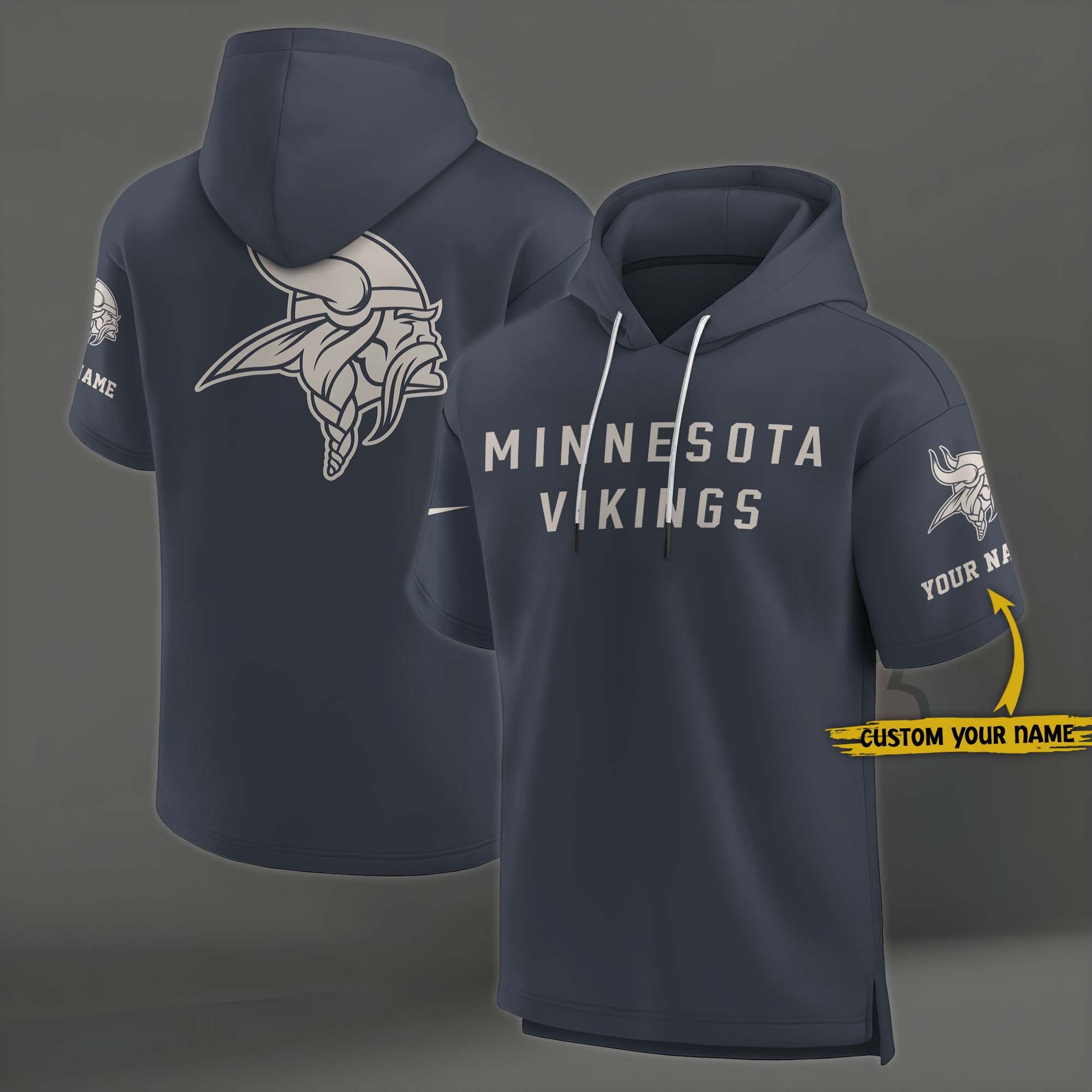 Minnesota Vikings Elements Future Ground Lettering Short Sleeve Pullover Hoodie Custom Name, Gifts For Football Lovers EHIVM 03051158