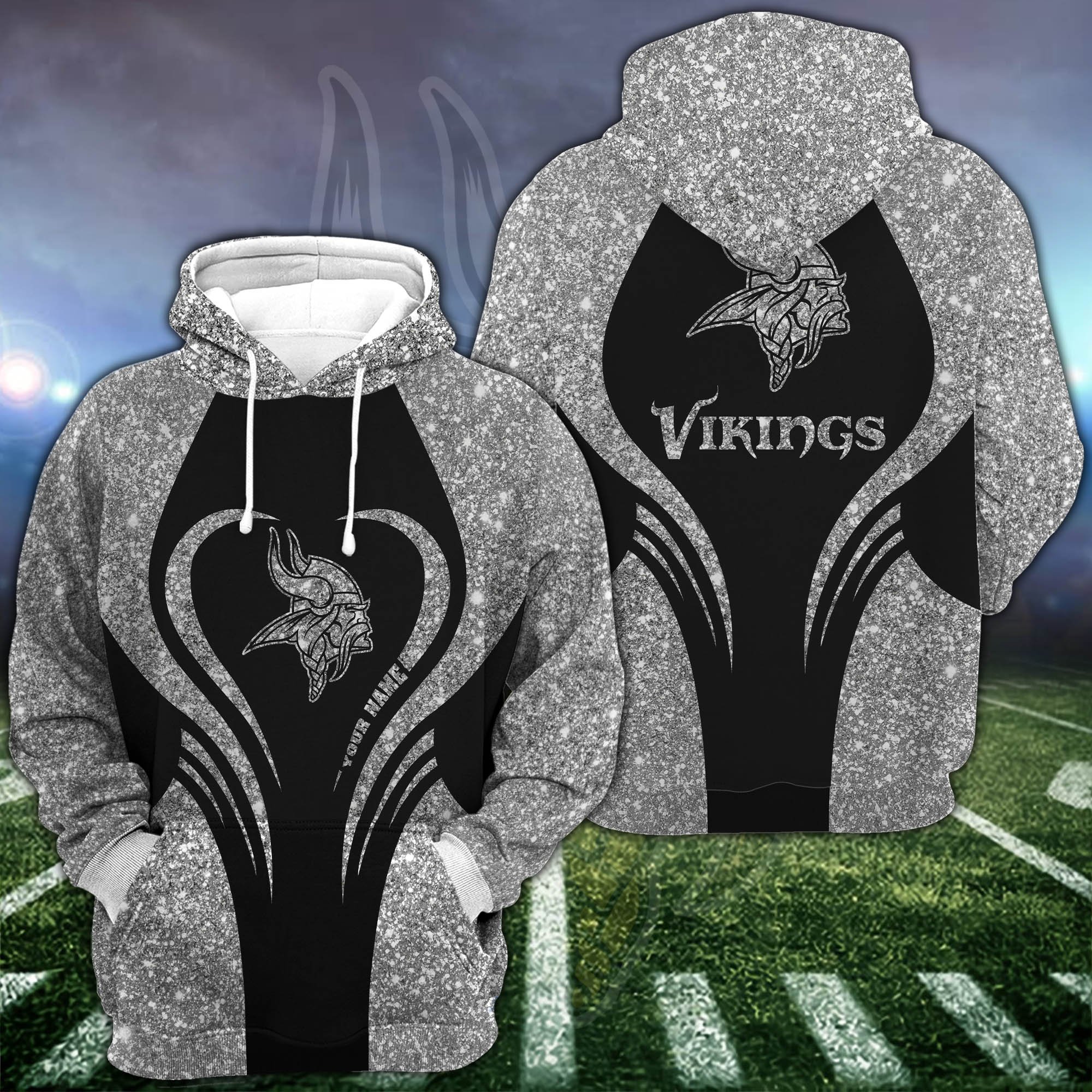 Minnesota Vikings Hoodie #038 Leggings Set For Women Custom Your Name, Leggings Sport, Football Fan Gift 