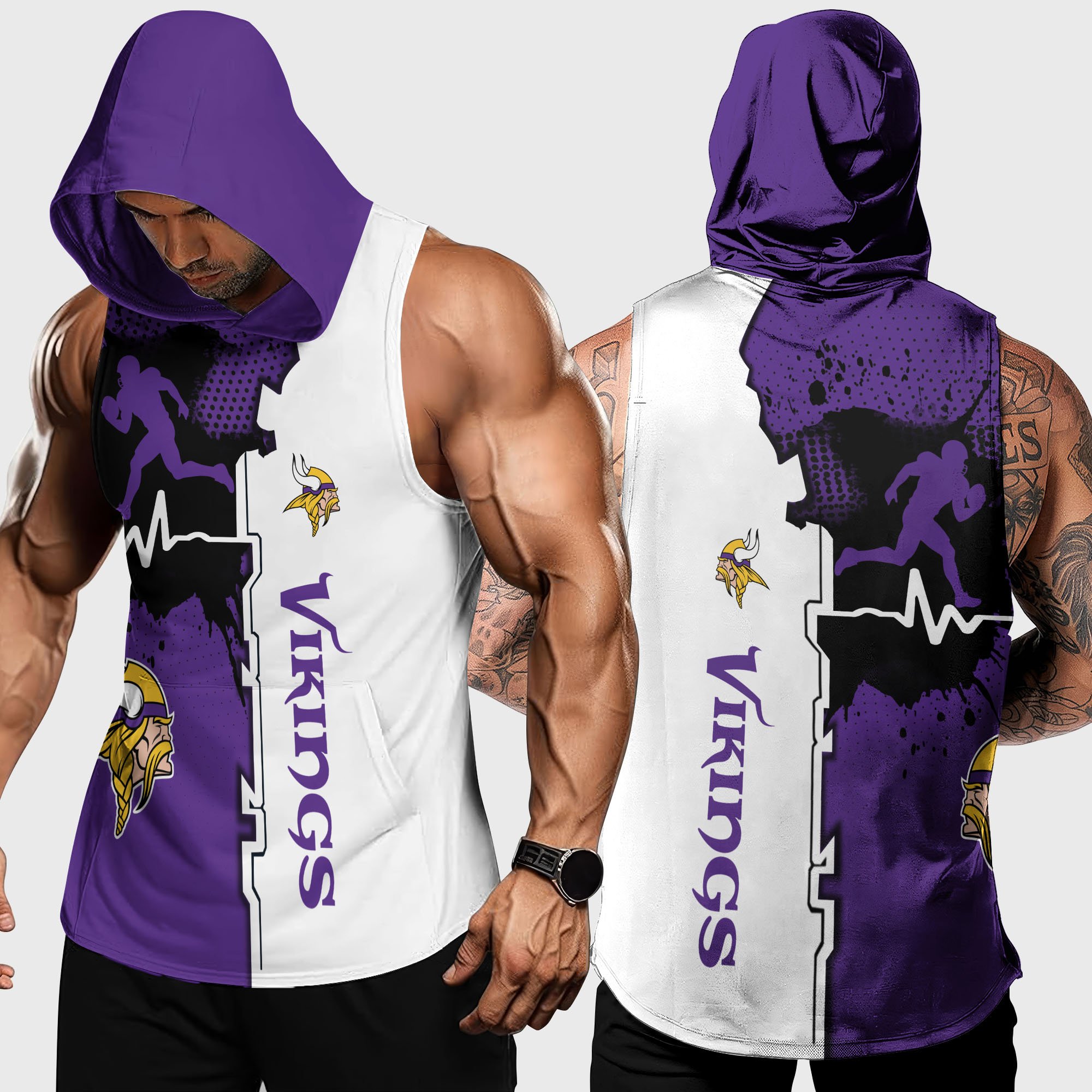 Minnesota Vikings Hoodie Tanktop Custom Your Name, Football Team Hoodie Tanktop, Gift For Football Lovers