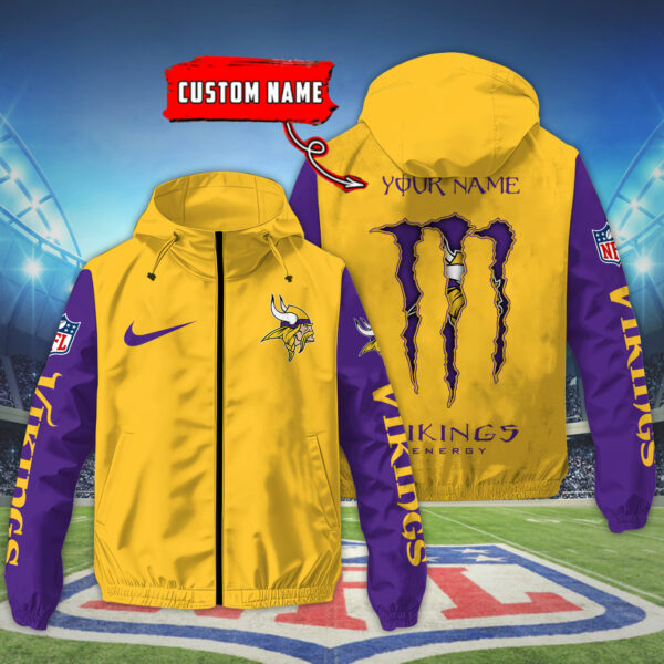 Minnesota Vikings NFL Personalized Style Windbreaker Jacket For Fans