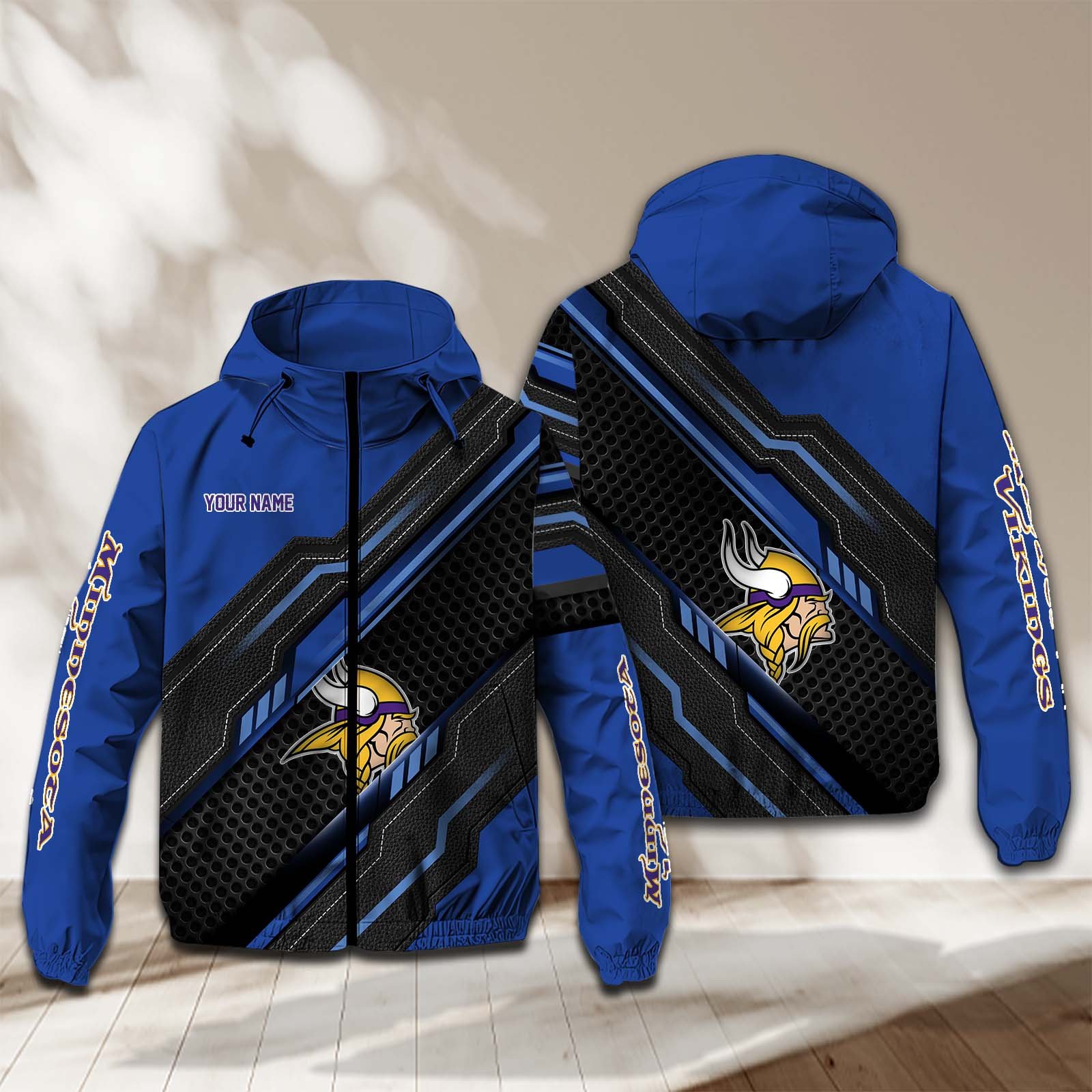 Minnesota Vikings NFL Personalized Windbreaker Jacket For Fan