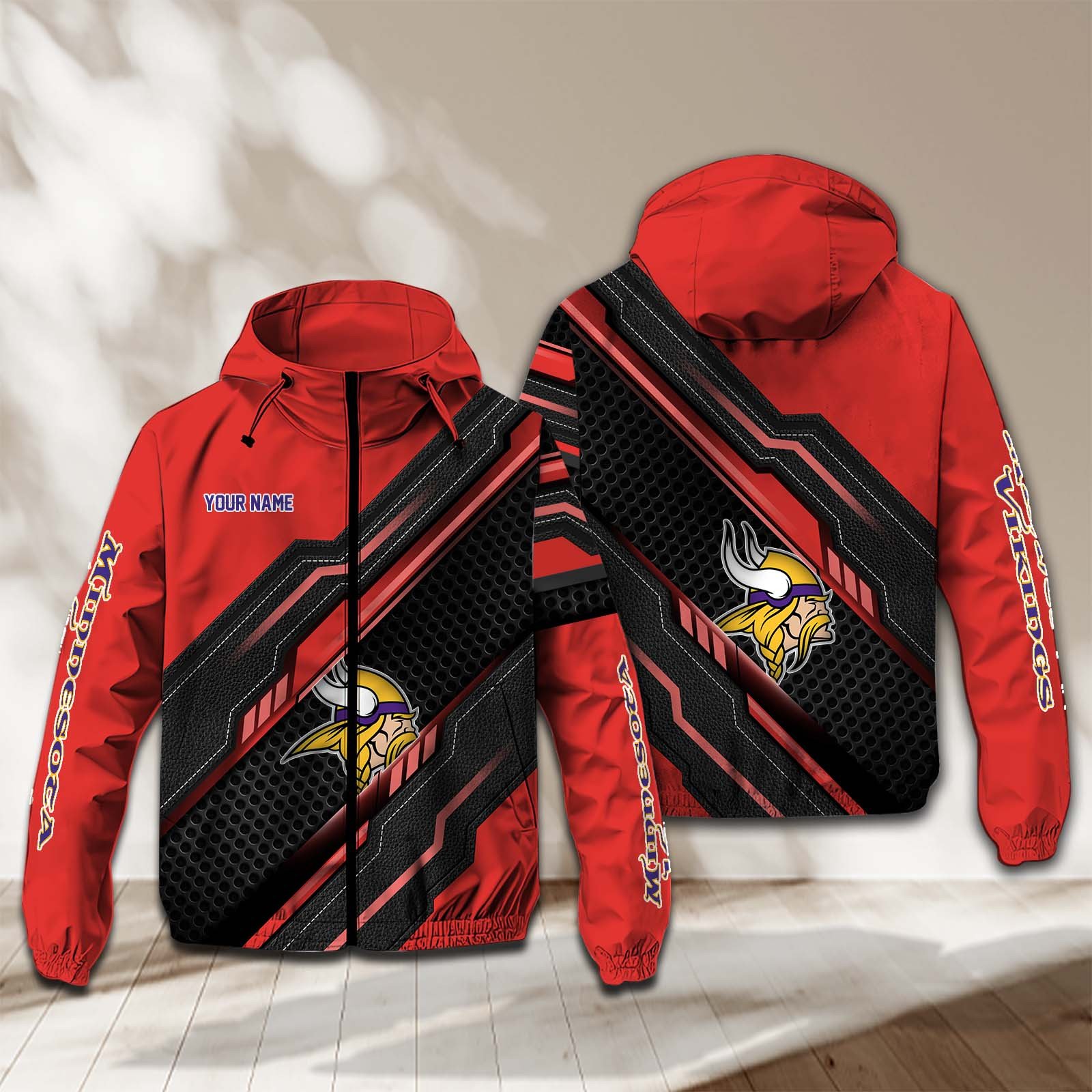 Minnesota Vikings NFL Personalized Windbreaker Jacket For Fan