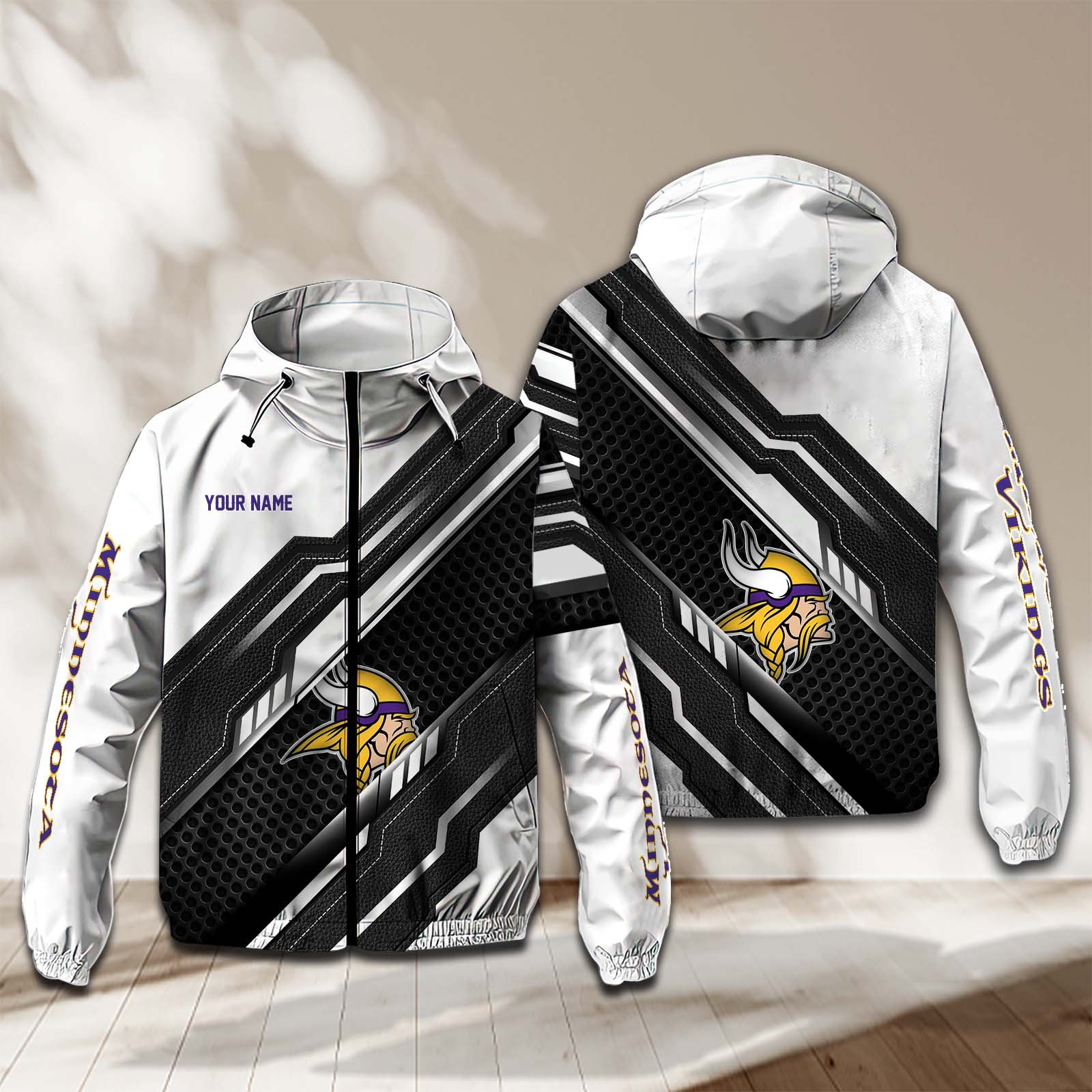 Minnesota Vikings NFL Personalized Windbreaker Jacket For Fan