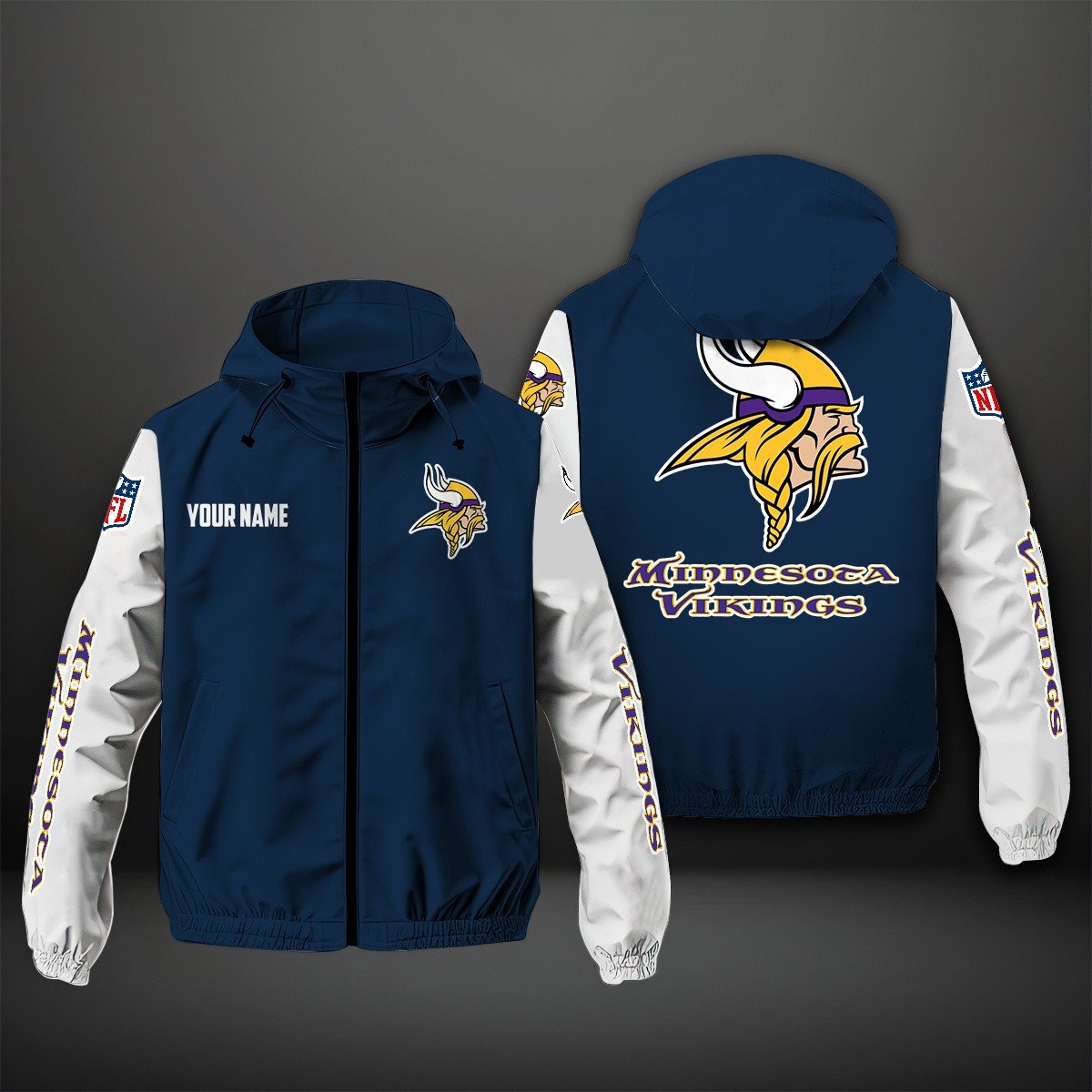 Minnesota Vikings NFL Personalized Windbreaker Jacket For Fan