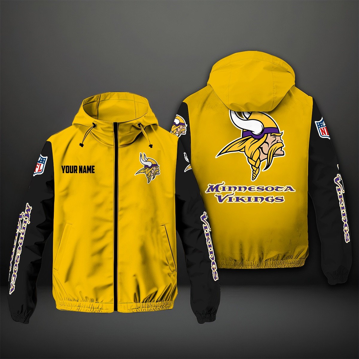Minnesota Vikings NFL Personalized Windbreaker Jacket For Fan