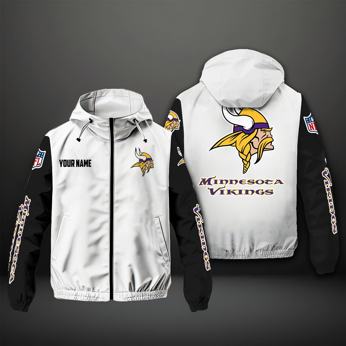Minnesota Vikings NFL Personalized Windbreaker Jacket For Fan