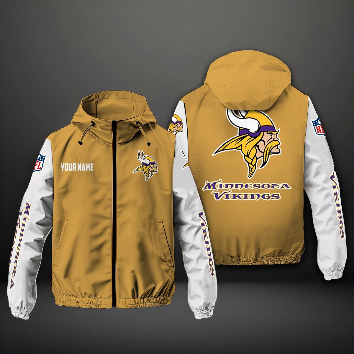 Minnesota Vikings NFL Personalized Windbreaker Jacket For Fan
