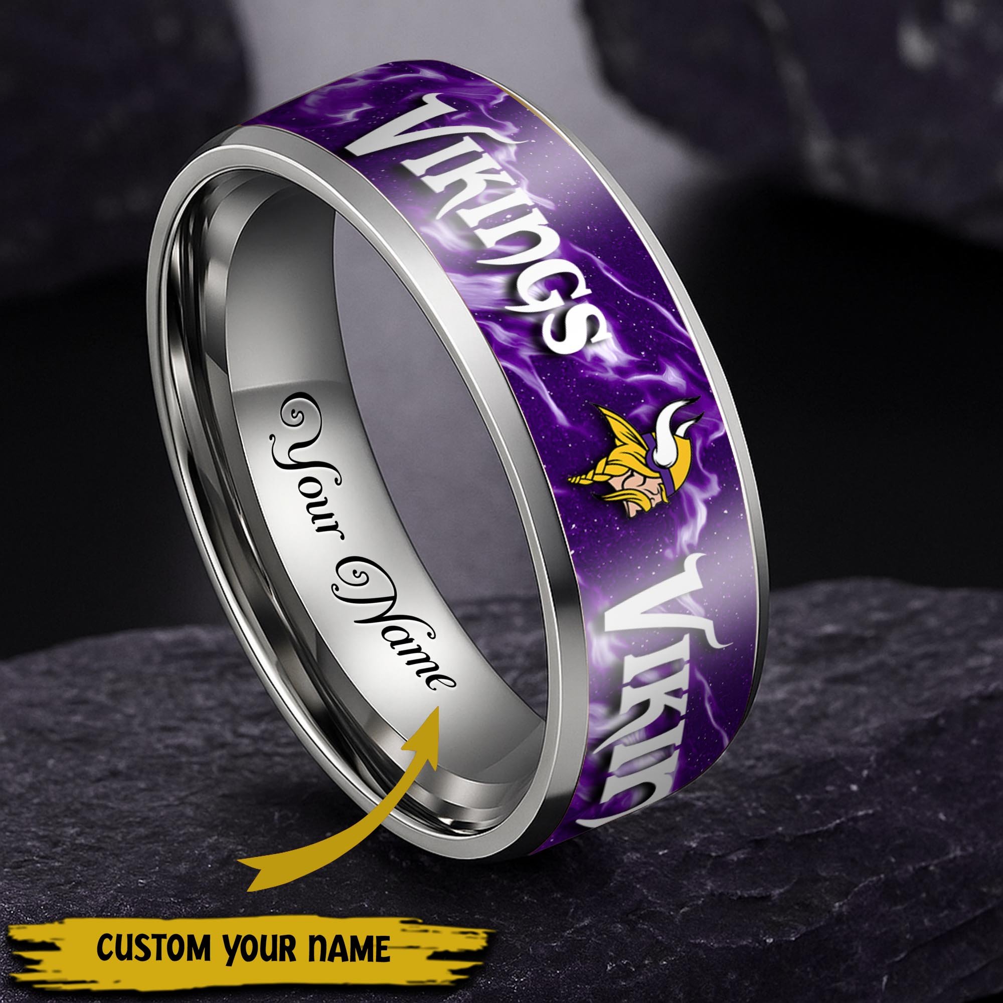 Minnesota Vikings Stainless Steel Rings Comes With Box 2025 Versions, Gifts For Fan