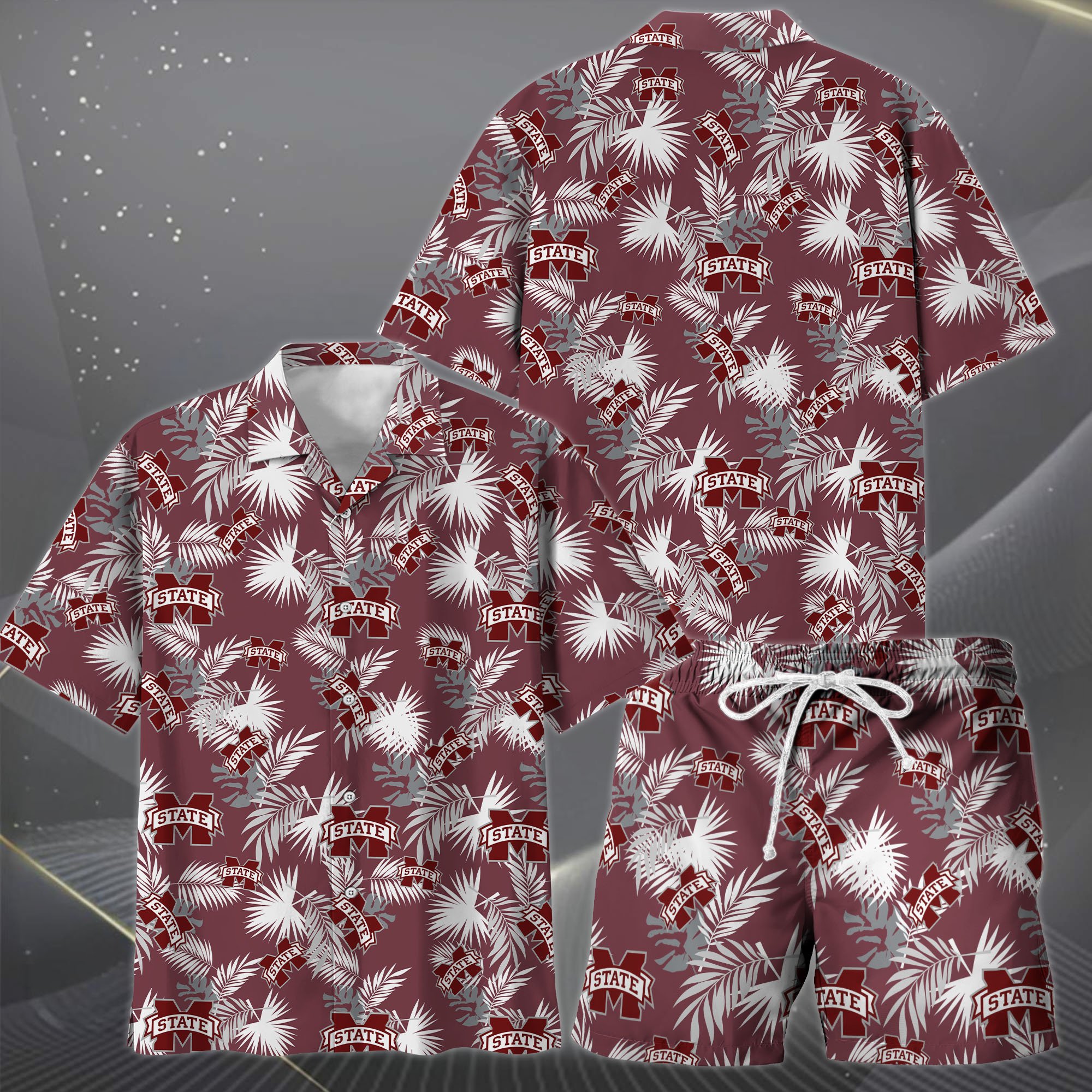 Mississippi State Bulldogs Hawaiian Shorts Set 2025 Version, Hawaiian Shirts, Sports Shorts, Gifts For Fan