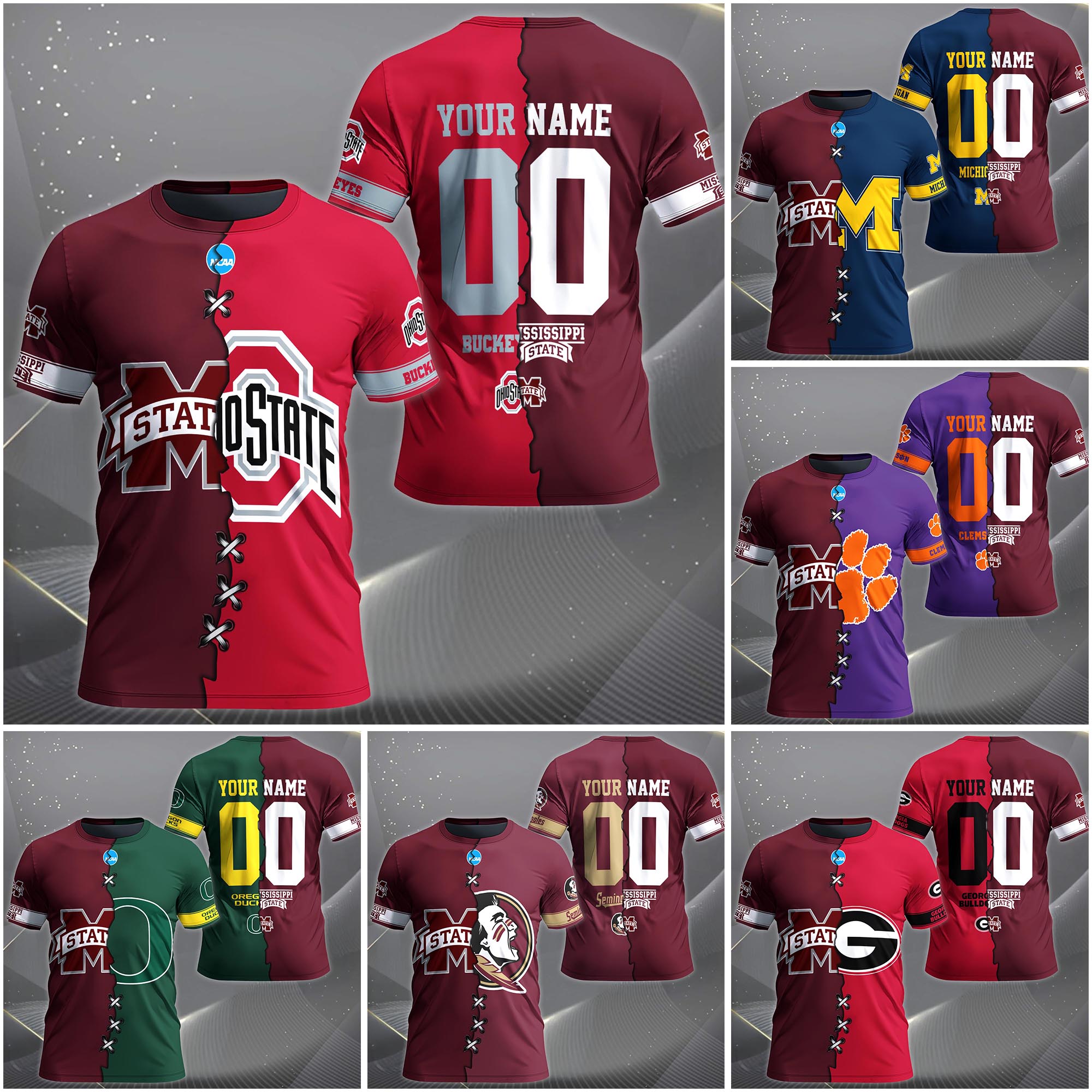 Mississippi State Bulldogs House Divided T-Shirt Custom Name 2025 Version, Year And Team, Sport Shirts For Fan