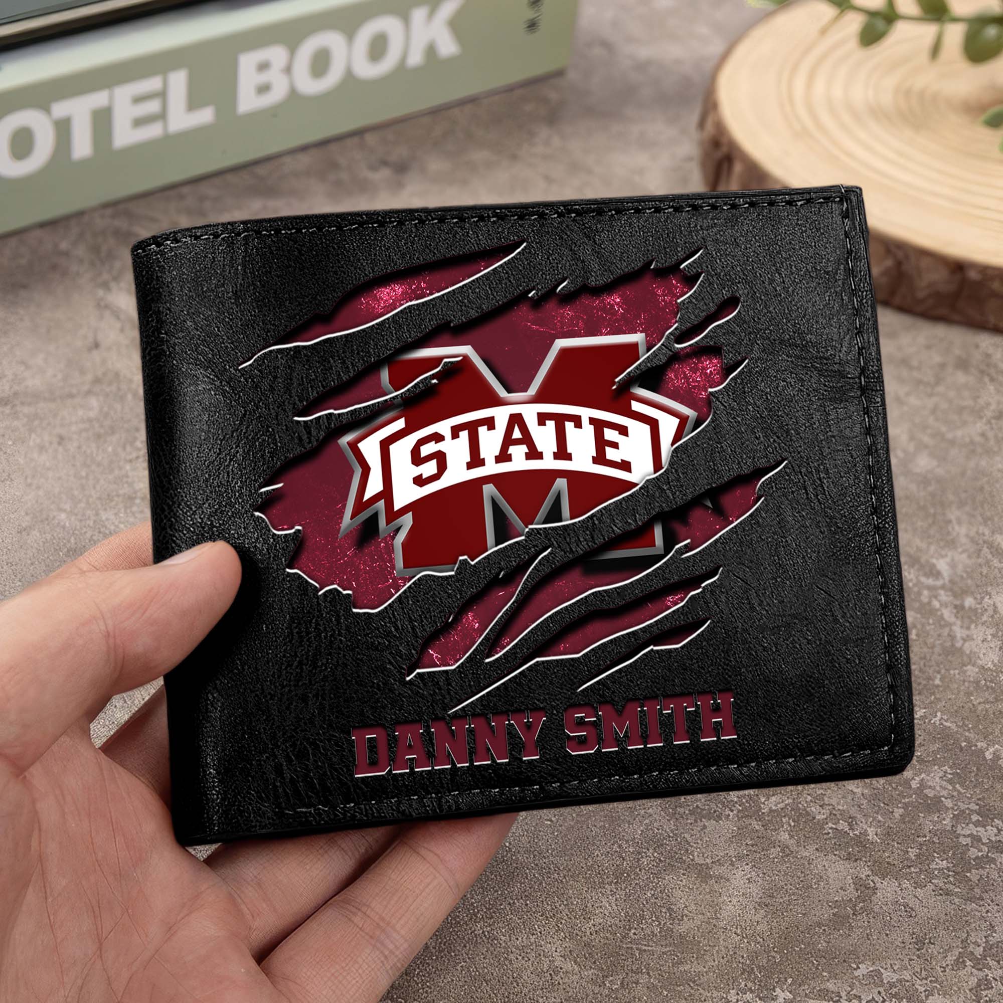 Mississippi State Bulldogs Men Wallet Custom Your Name, Football Team Men Wallet For Fans, Gifts For Football Lovers