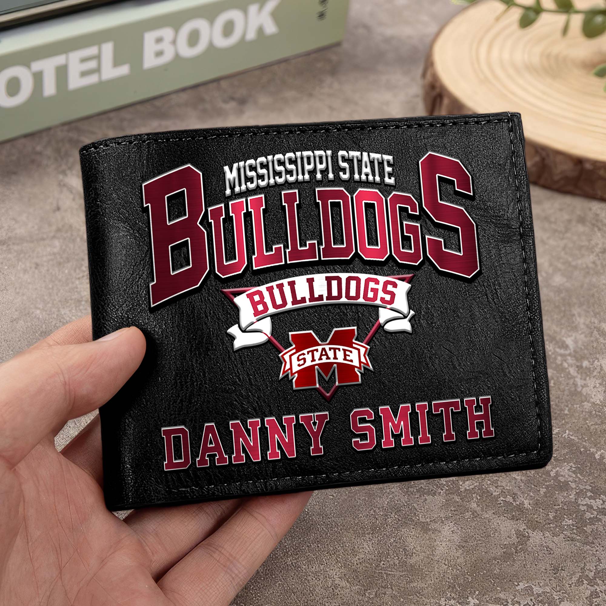 Mississippi State Bulldogs Men Wallet Custom Your Name, Football Team Men Wallet For Fans, Gifts For Football Lovers