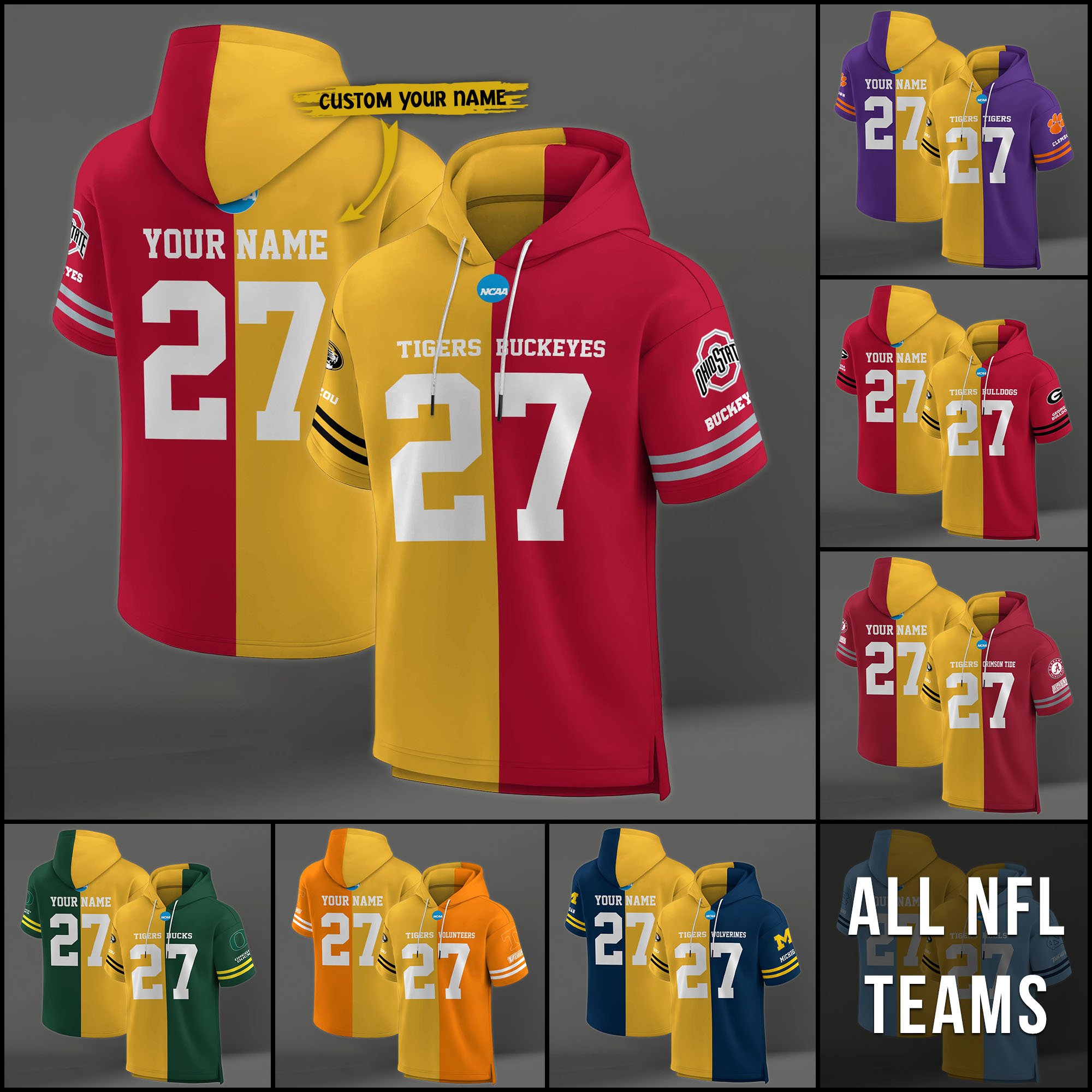 Missouri Tigers House Divided Hoodie Custom Name, Number And Team, Hoodie For Football Fans