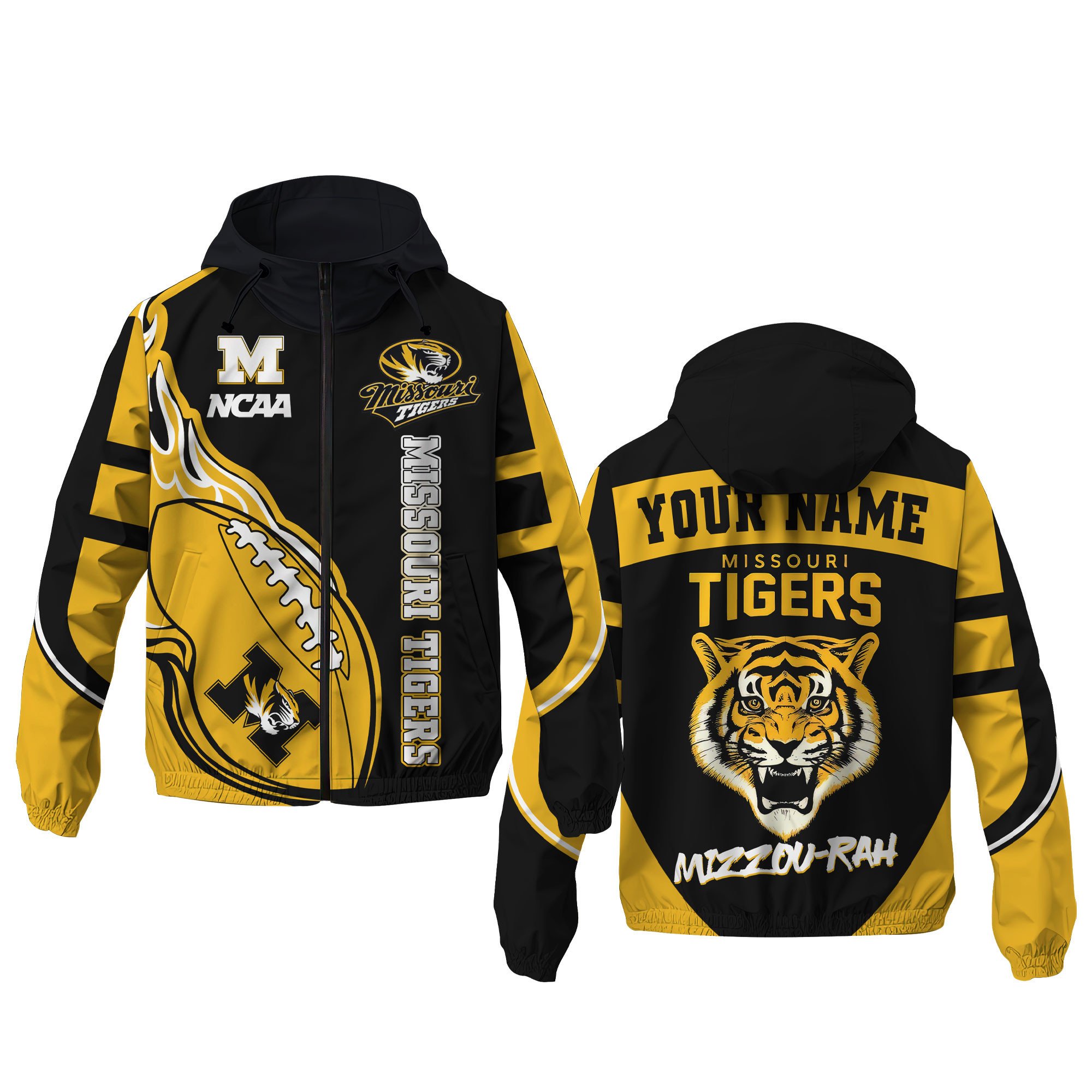 Missouri Tigers NCAA Windbreaker Outdoor Jacket
