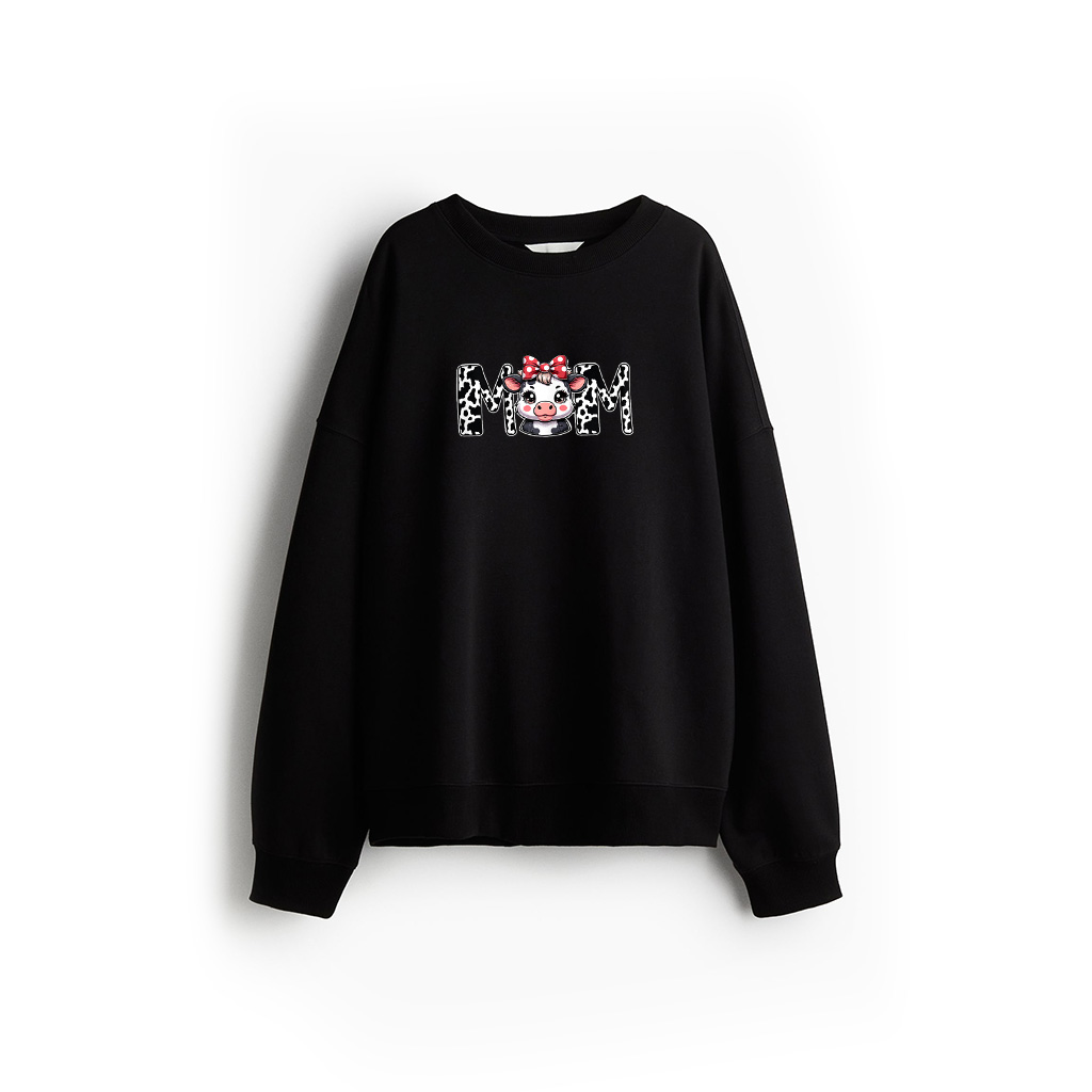 Mom Cow Print Mama Mommy Cow Pattern Mother's Day Sweatshirt