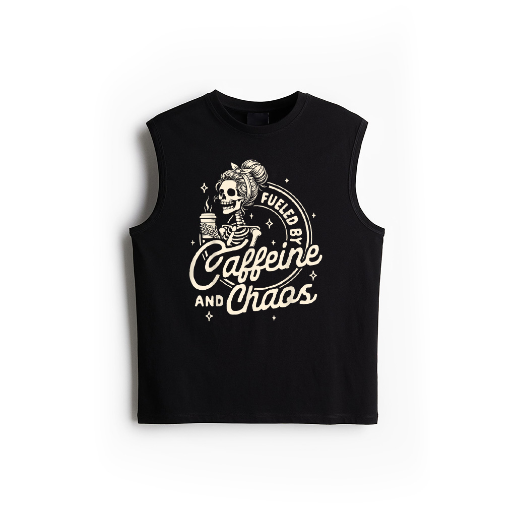 Mom Life Coffee Lover Motherhood Fueled By Caffeine Chaos Tank Top