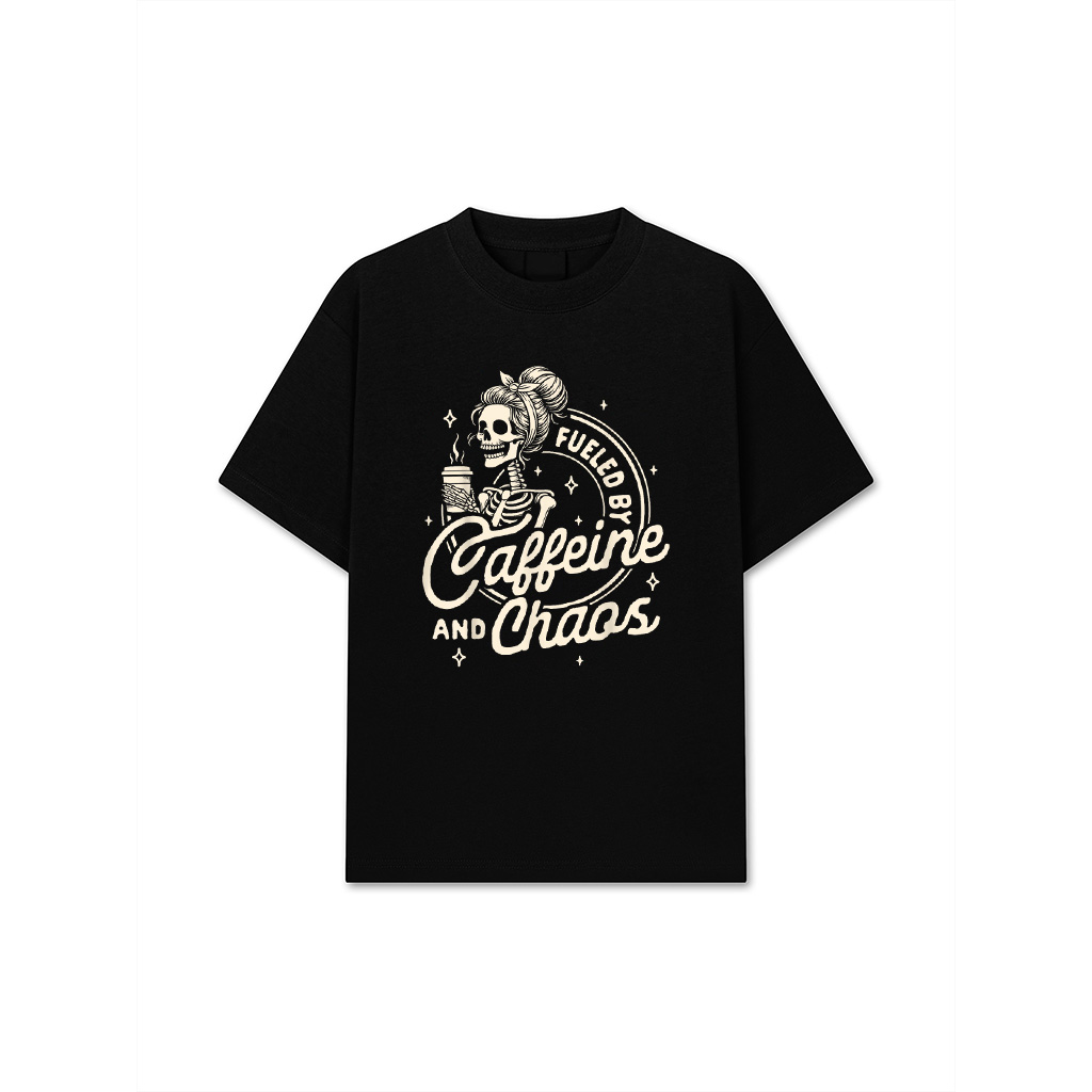 Mom Life Coffee Lover Motherhood Fueled By Caffeine Chaos T-Shirt
