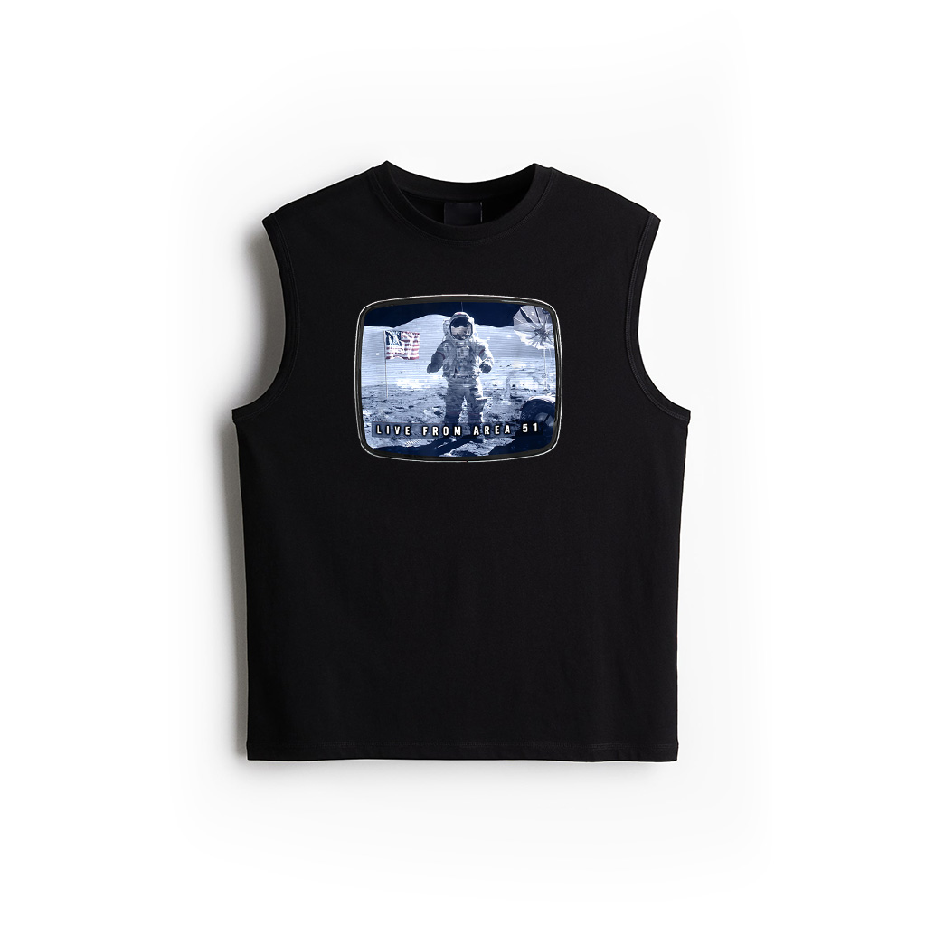 Moon Landing Conspiracy Area 51 Live TV Broadcast Fake Hoax Tank Top