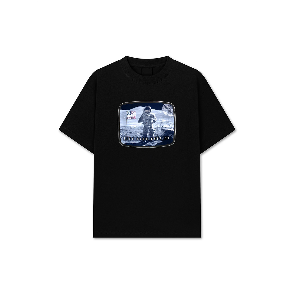 Moon Landing Conspiracy Area 51 Live TV Broadcast Fake Hoax T-Shirt