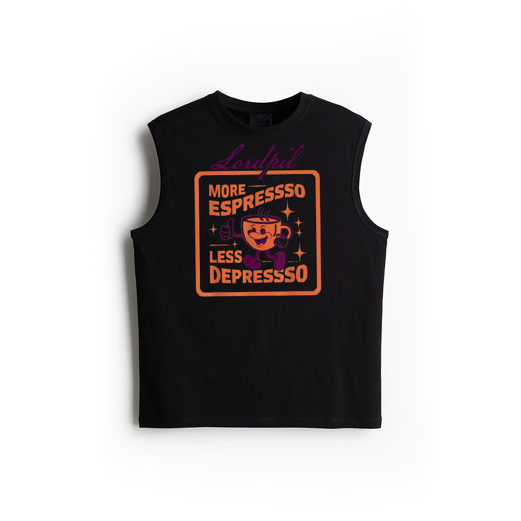 More Espresso Less Depresso Funny Vintage Coffee Addict Meme Tank Top